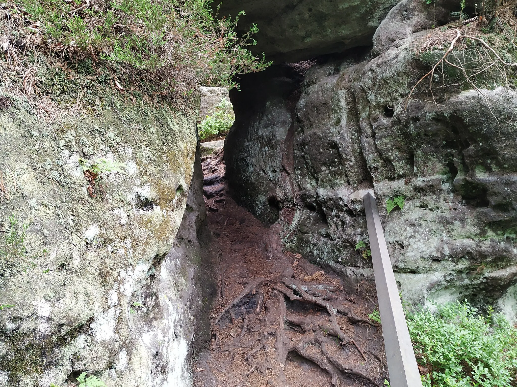 Photo showing: Felsenpfad Khaa oberhalb des Khaatals (im Original: Kyjovské Valley) als Abschnitt des Kögler Naturpfades (Köglerova naučná stezka)