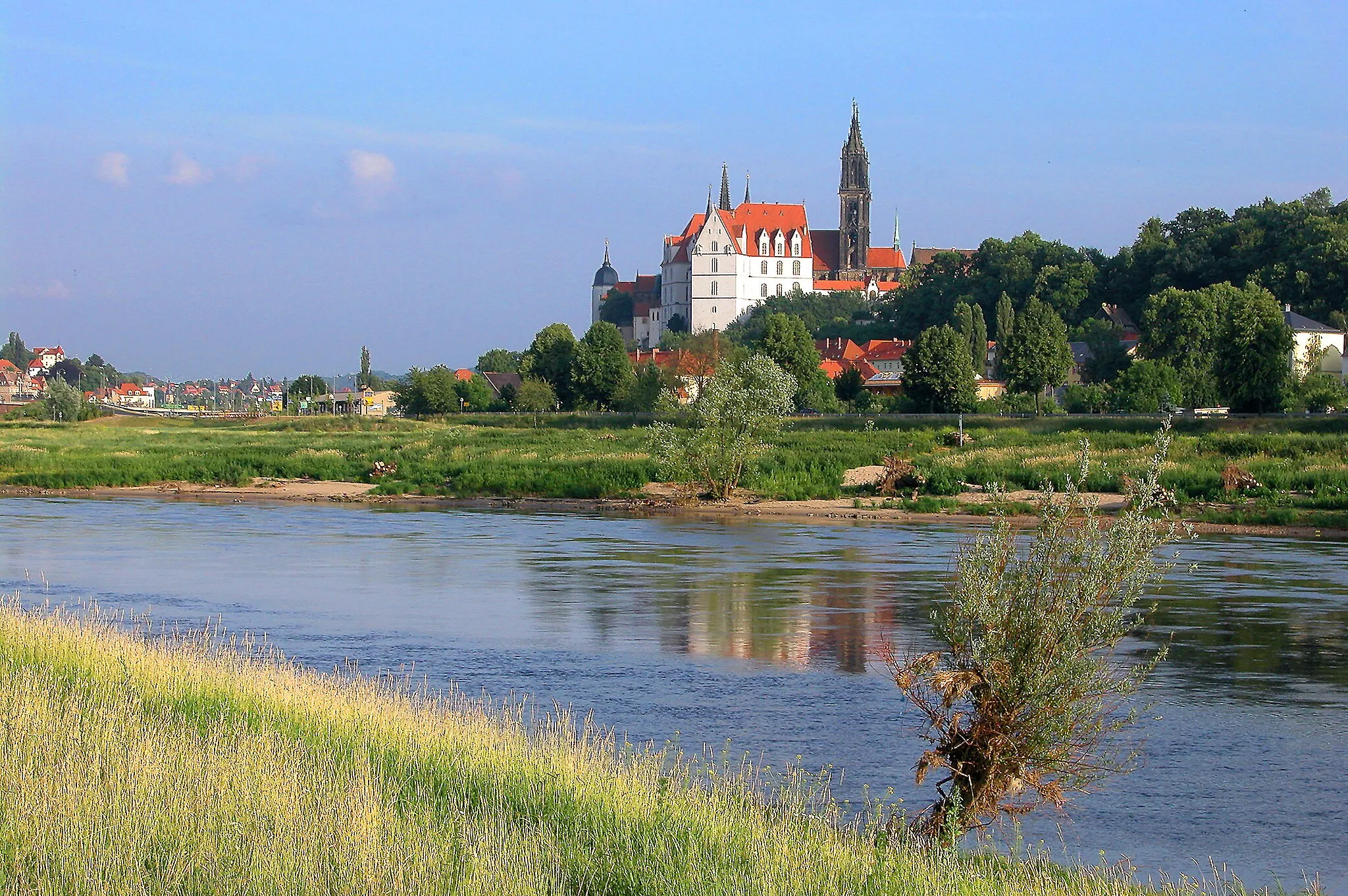 Photo showing: Blick über die Elbe zur Albrechtsburg Meißen.