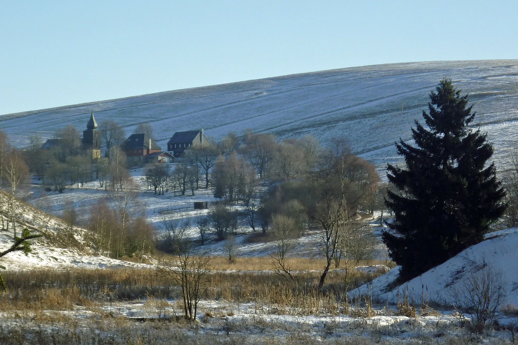 Photo showing: Blick vom Hirschbachweg (Lindenauweg) nach Moldau in Böhmen (Moldava)