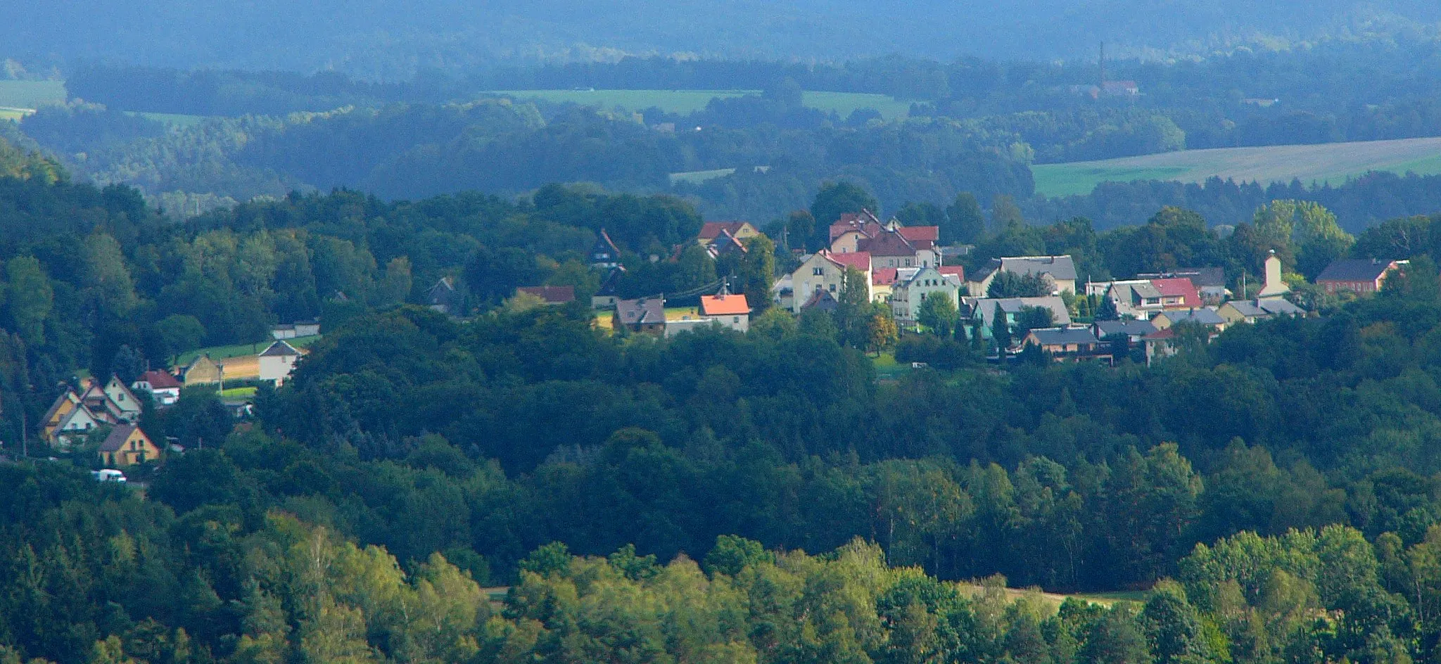 Photo showing: Waltersdorf, Ortsteil von Bad Schandau; vom Basteiweg / Malerweg aus gesehen