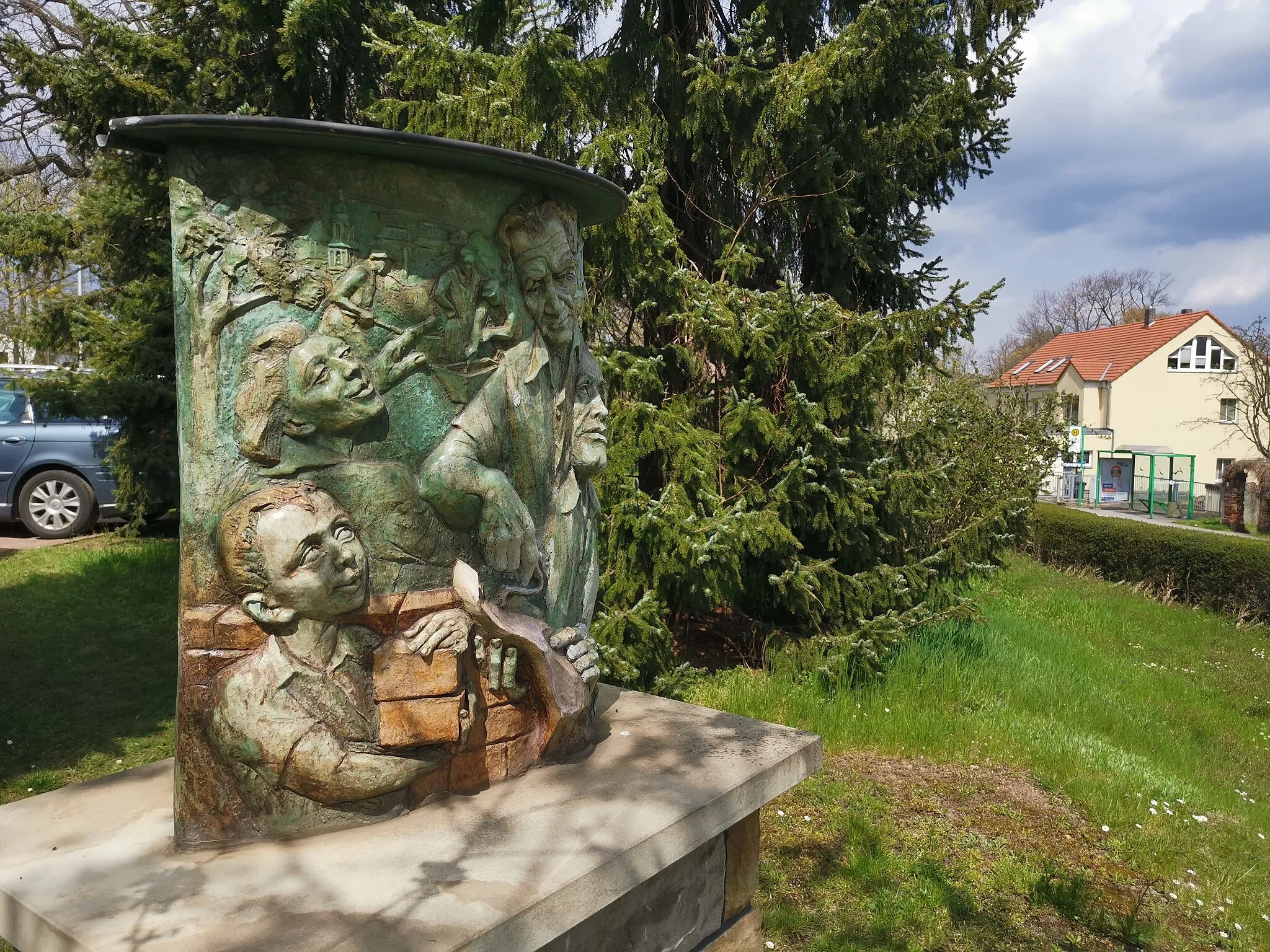 Photo showing: Relief vor der Wilsdruffer Straße 30 in Meißen, dargestellt ist der Stadtaufbau