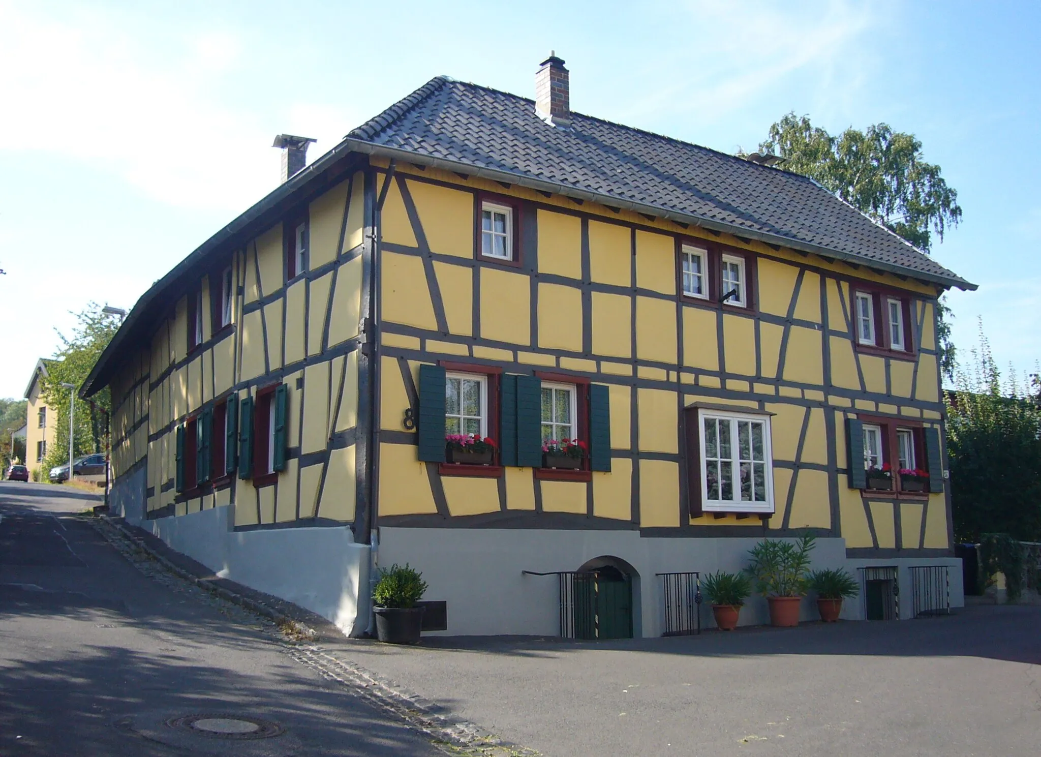 Photo showing: Fachwerkhaus Zum Kempenberg 8 (Ecke Martinstraße) in Muffendorf, Bonn-Bad Godesberg