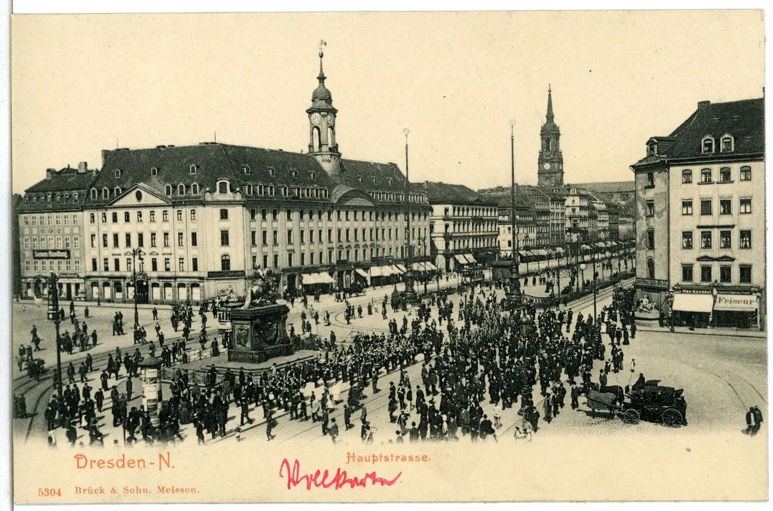 Photo showing: Dresden; Hauptstraße und Goldener Reiter