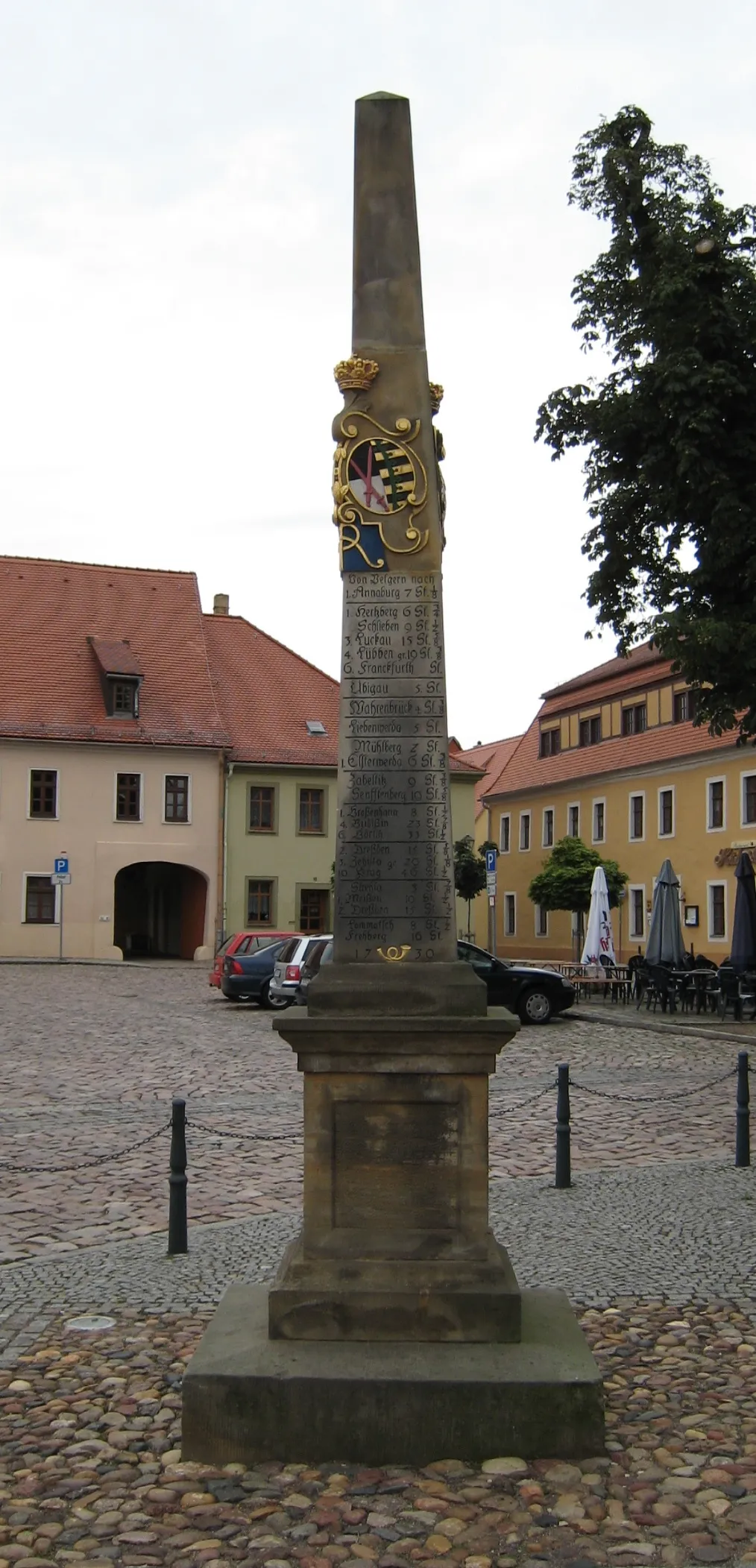 Photo showing: Postmeilensäule zu Belgern in Sachsen