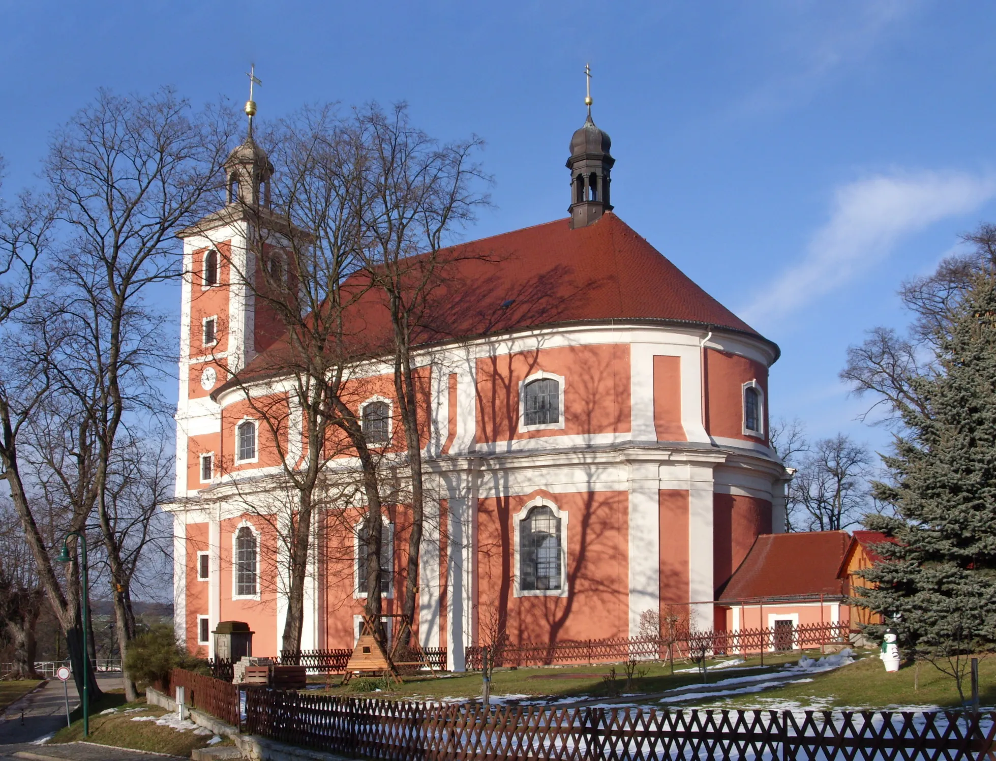 Photo showing: Church in Nebelschütz/Njebjelčicy, Bautzen district.