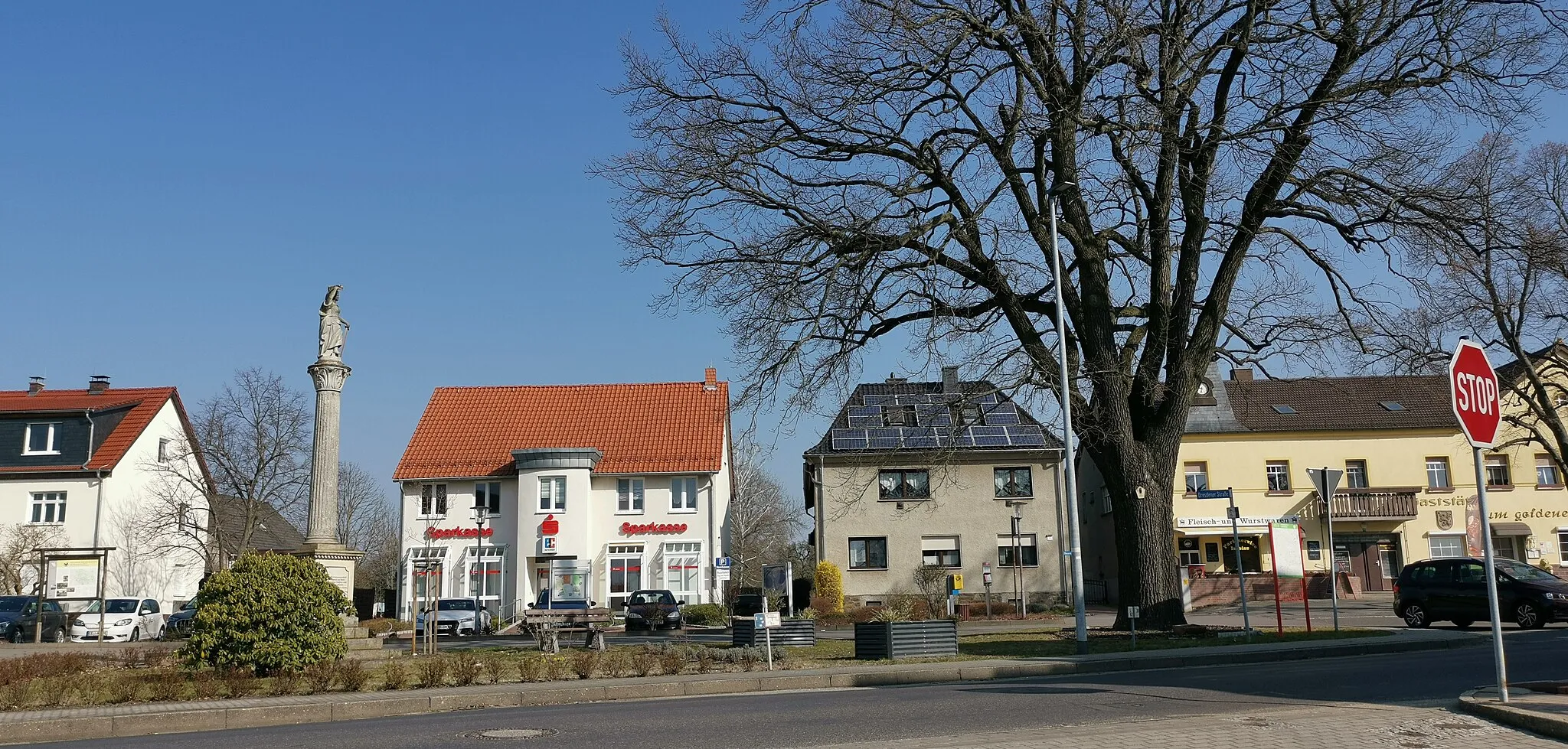 Photo showing: Als Naturdenkmal geschützte Stieleiche in der Dresdener Straße in Hohenleipisch