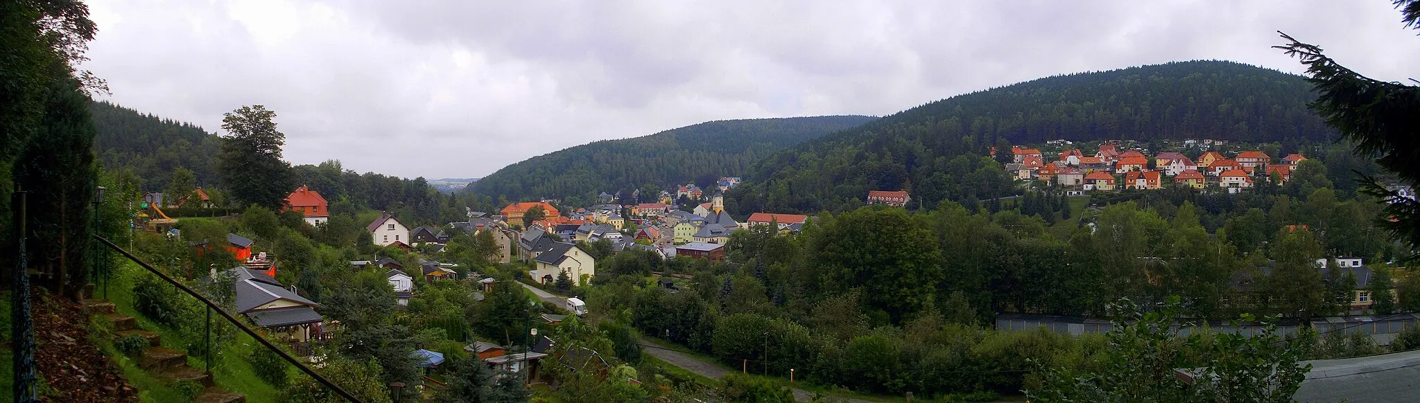 Photo showing: Panoramabild Schmiedeberg von der Ahnewand.JPG