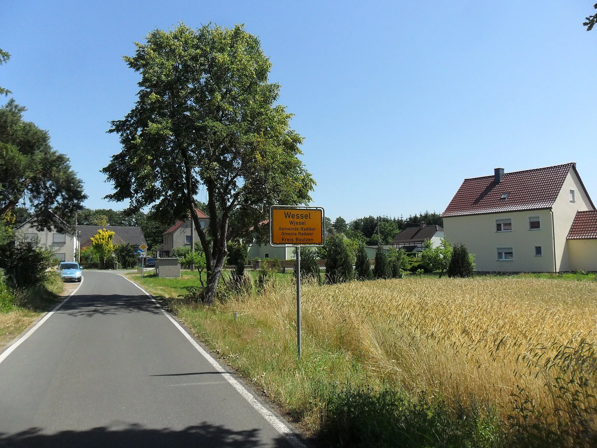 Photo showing: Wessel - mit Ortseingang aus Richtung Lippitsch