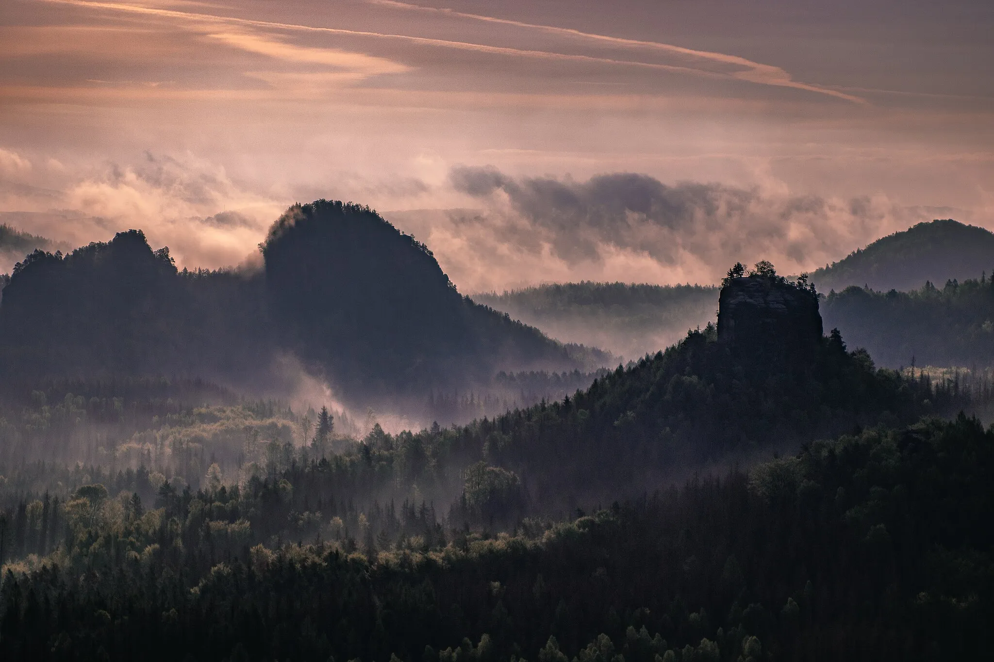 Photo showing: Ausblick in das Tal vom kleinen Winterberg in der sächsischen Schweiz