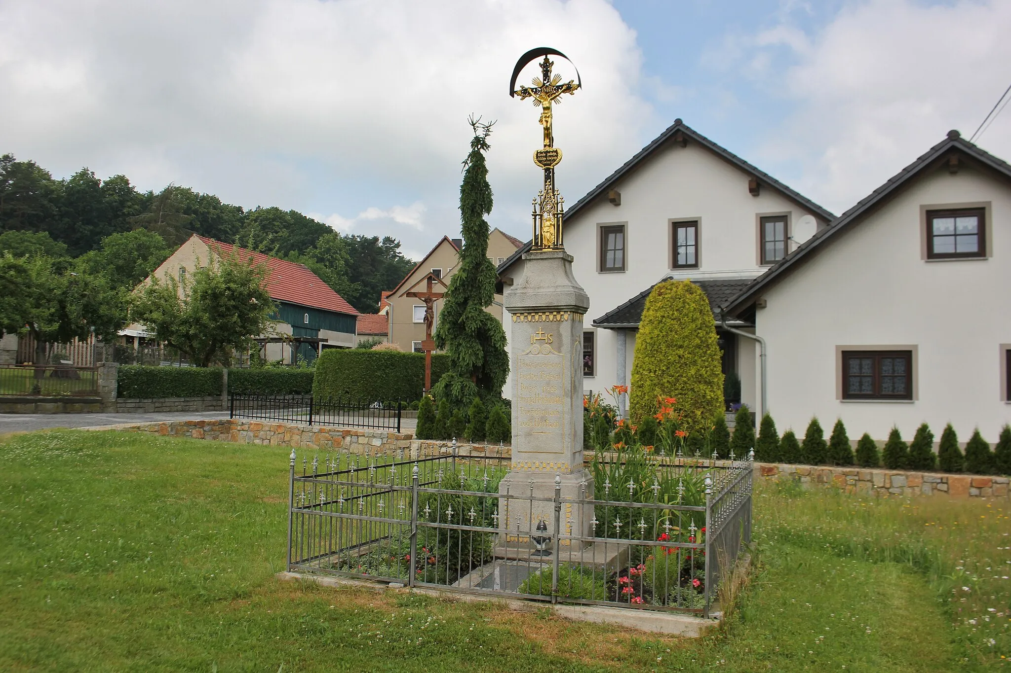 Photo showing: Swjaty křiž na Hórčanskej nawsy (kulturny pomnik)