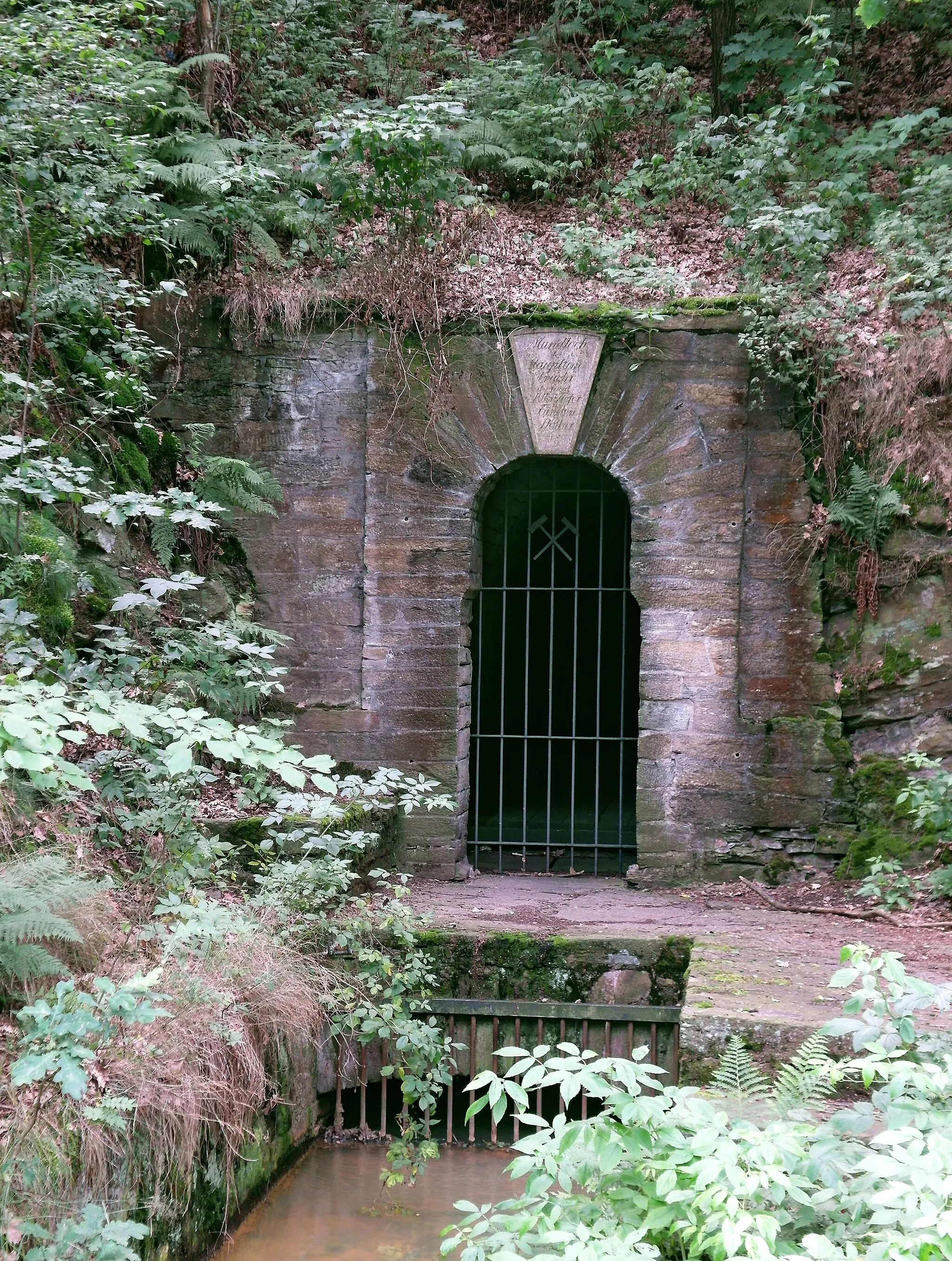 Photo showing: 28.07.2017   09633  Tuttendorf (Halsbrücke) Roter Graben: Mundloch des Hauptumbruchs "Alter Tiefer Fürstenstolln" (GMP: 50.940208,13.371759). Der "Hauptstolln Umbruch" wurde 1821 bis 1850 erbaut als Ersatz für den Alten und Tiefen Fürstenstolln.                                               [SAM1182.JPG]20170728455DR.JPG(c)Blobelt