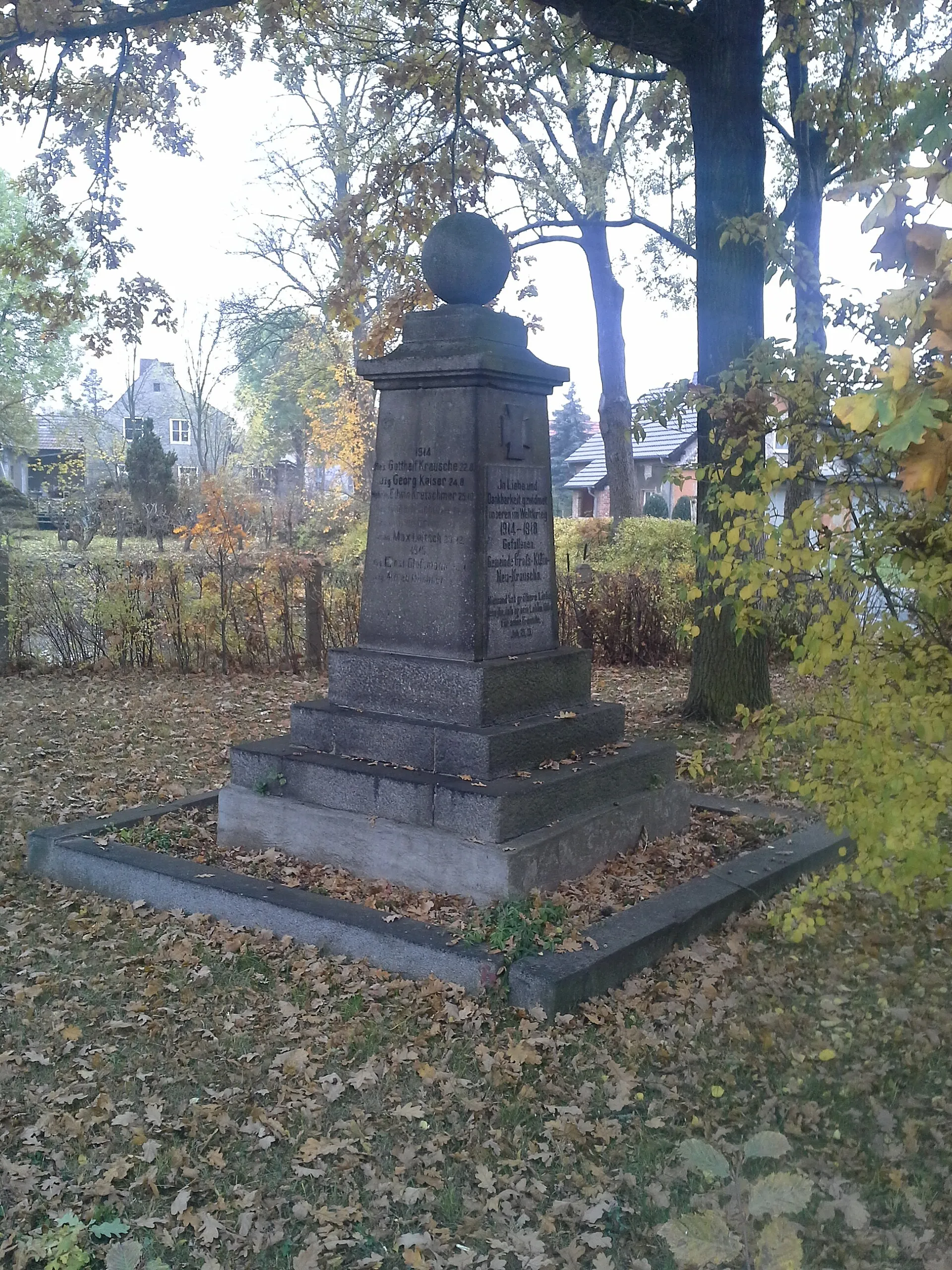 Photo showing: Gefallenendenkmal 1914-1918 in Groß-Krauscha