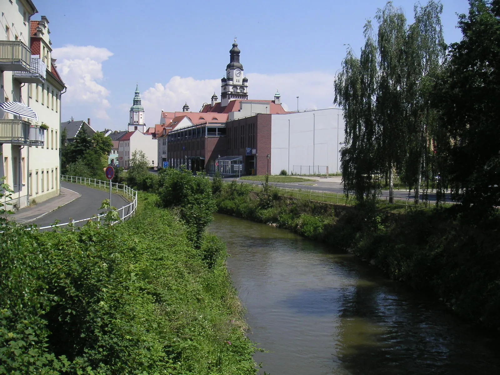 Photo showing: Blick über die Mulde/Ritterstraße in Richtung Innenstadt