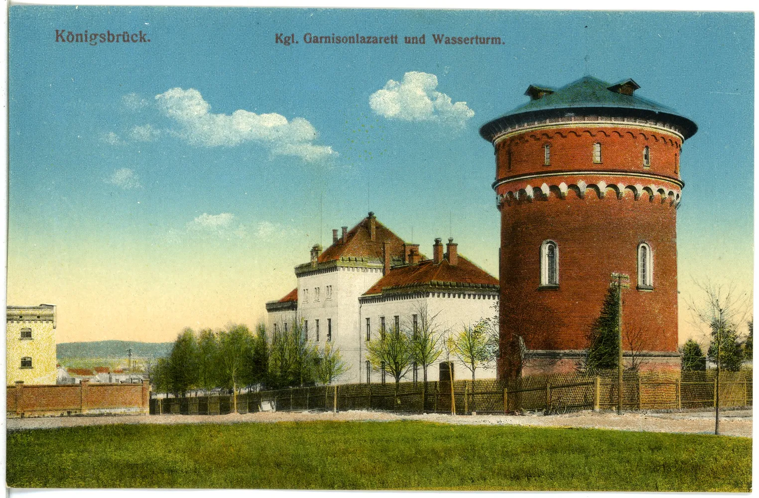Photo showing: Königsbrück; Garnisonslazarett mit Wasserturm
