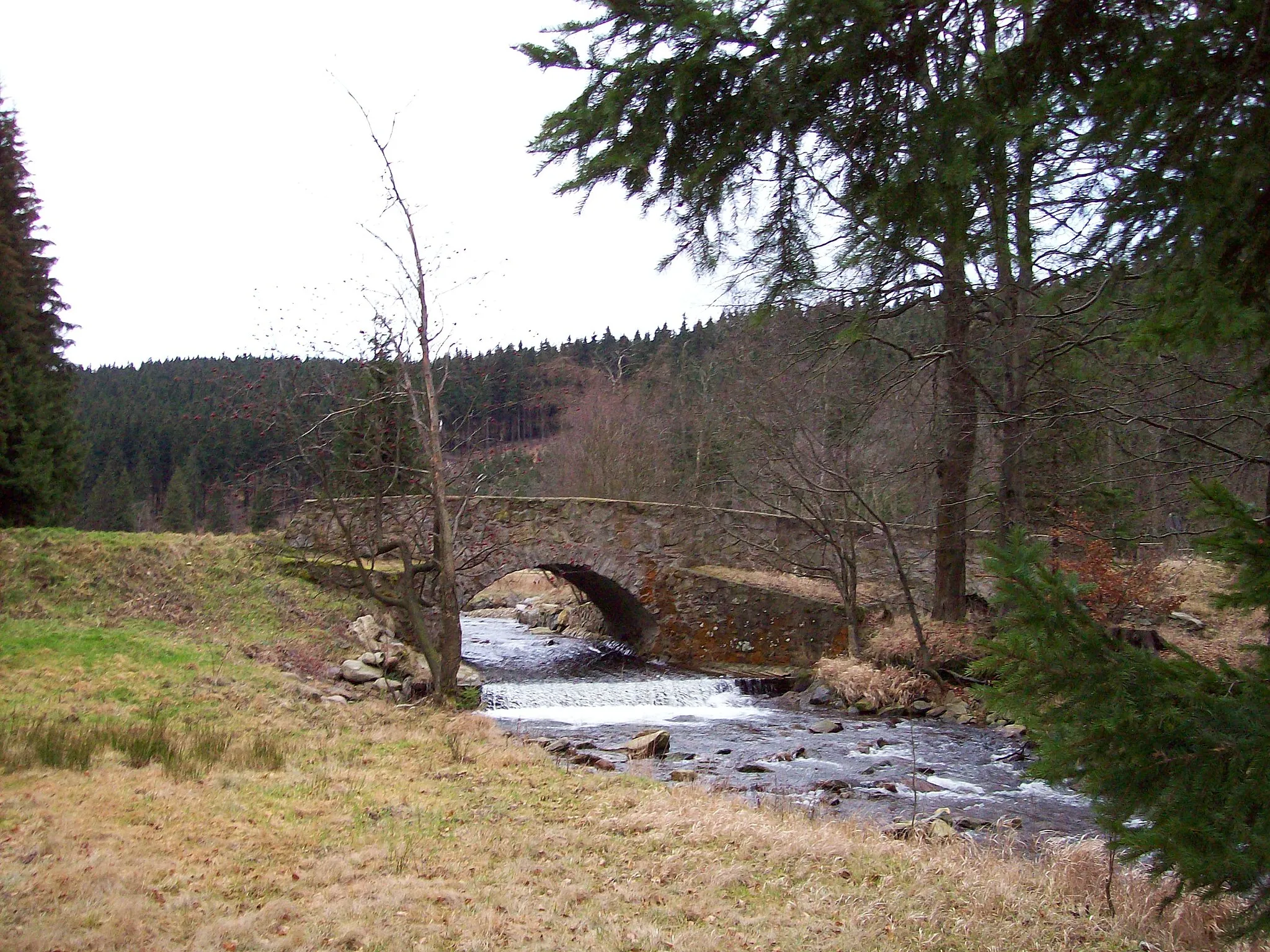 Photo showing: Alte Zinnbrücke Seyde über die Wilde Weißeritz