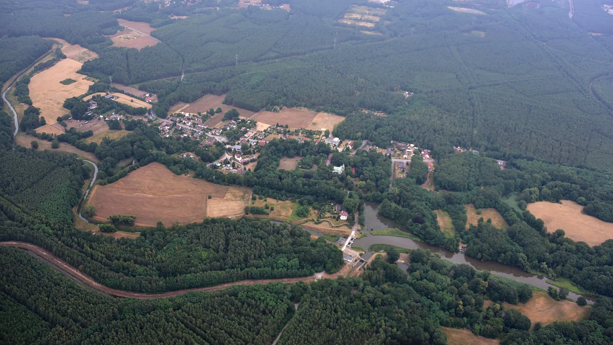 Photo showing: Bärwalde (Boxberg), Luftaufnahme (2019)