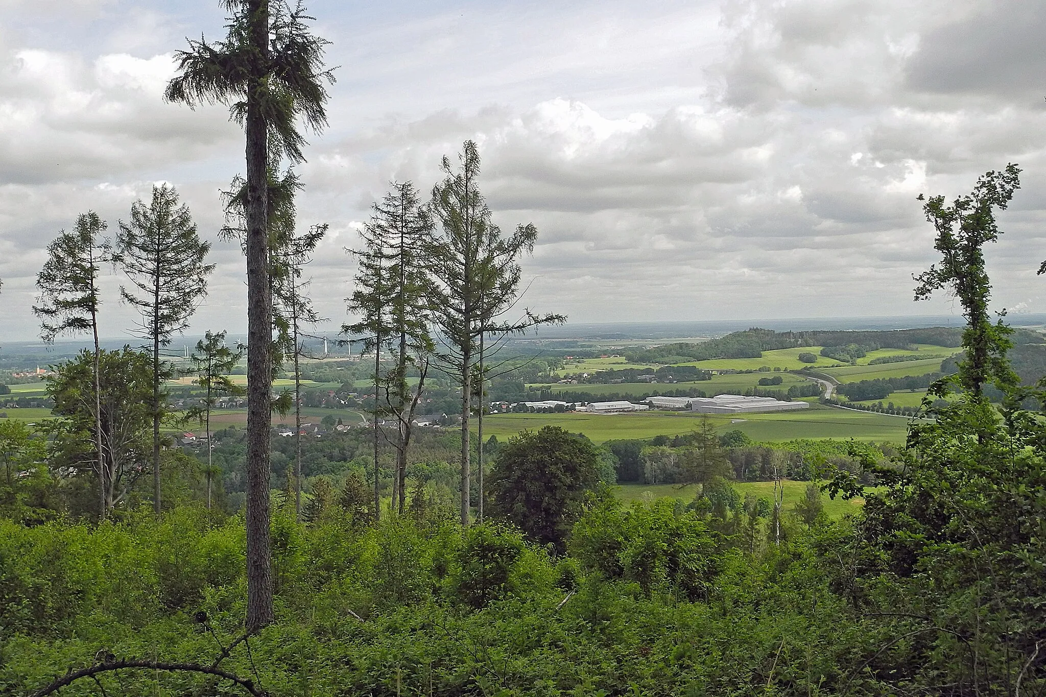 Photo showing: Am Aussichtspunkt „Fenster zur Welt“ unterhalb des Hochstein (449 m) - Blick auf Kindisch