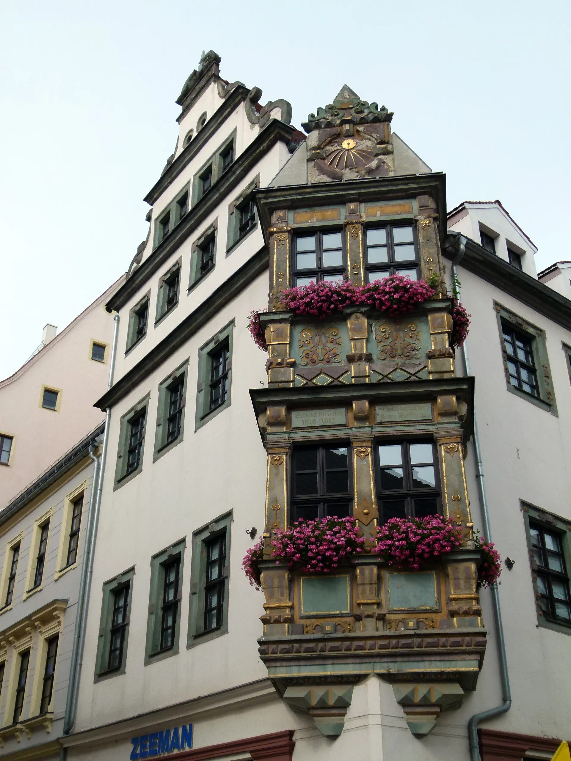 Photo showing: Erker, Denkmalgeschütztes Haus, Burgstraße 5, Freiberg