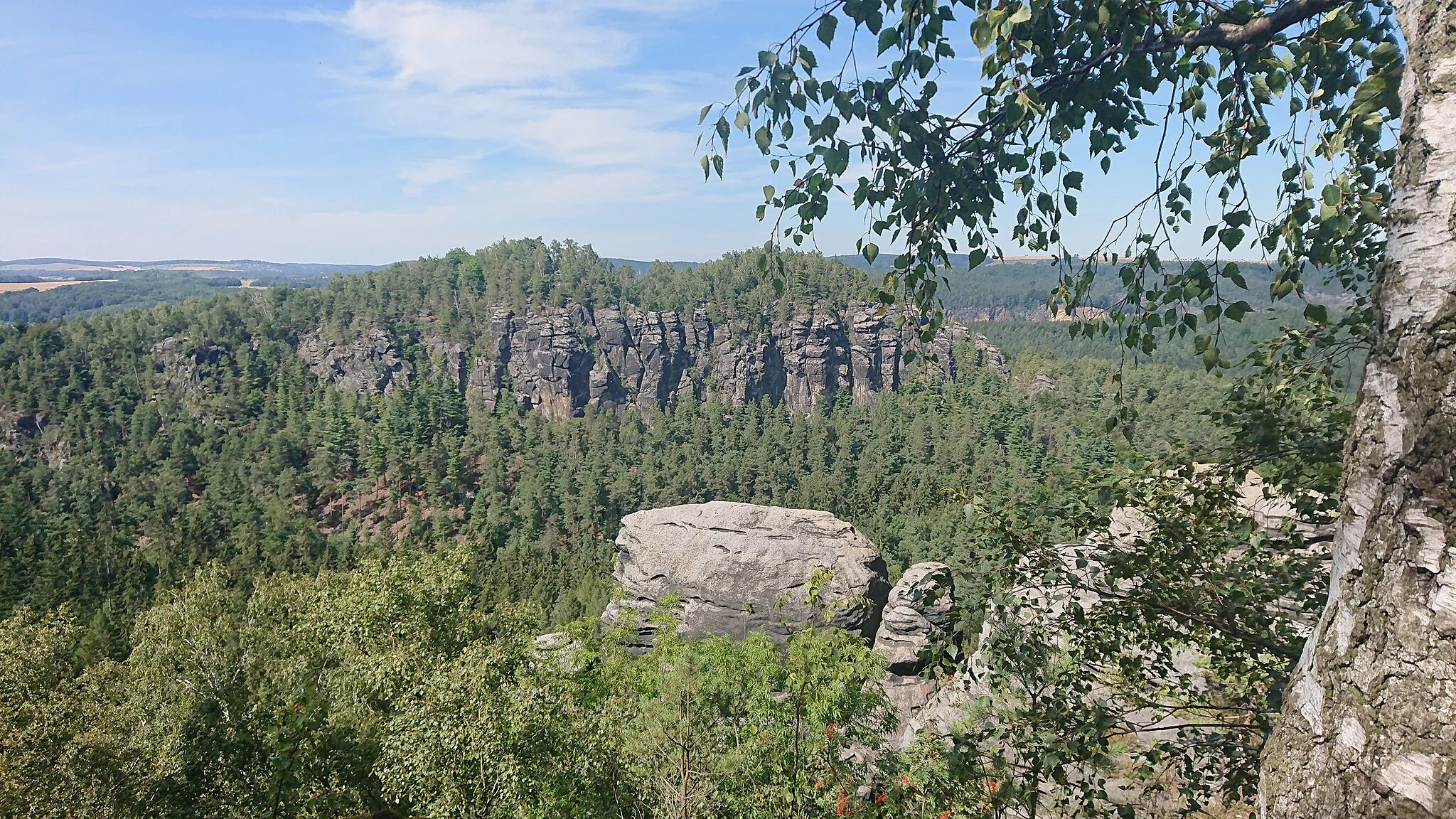 Photo showing: Aussicht vom Kleinen Bärenstein auf den benachbarten Großen Bärenstein