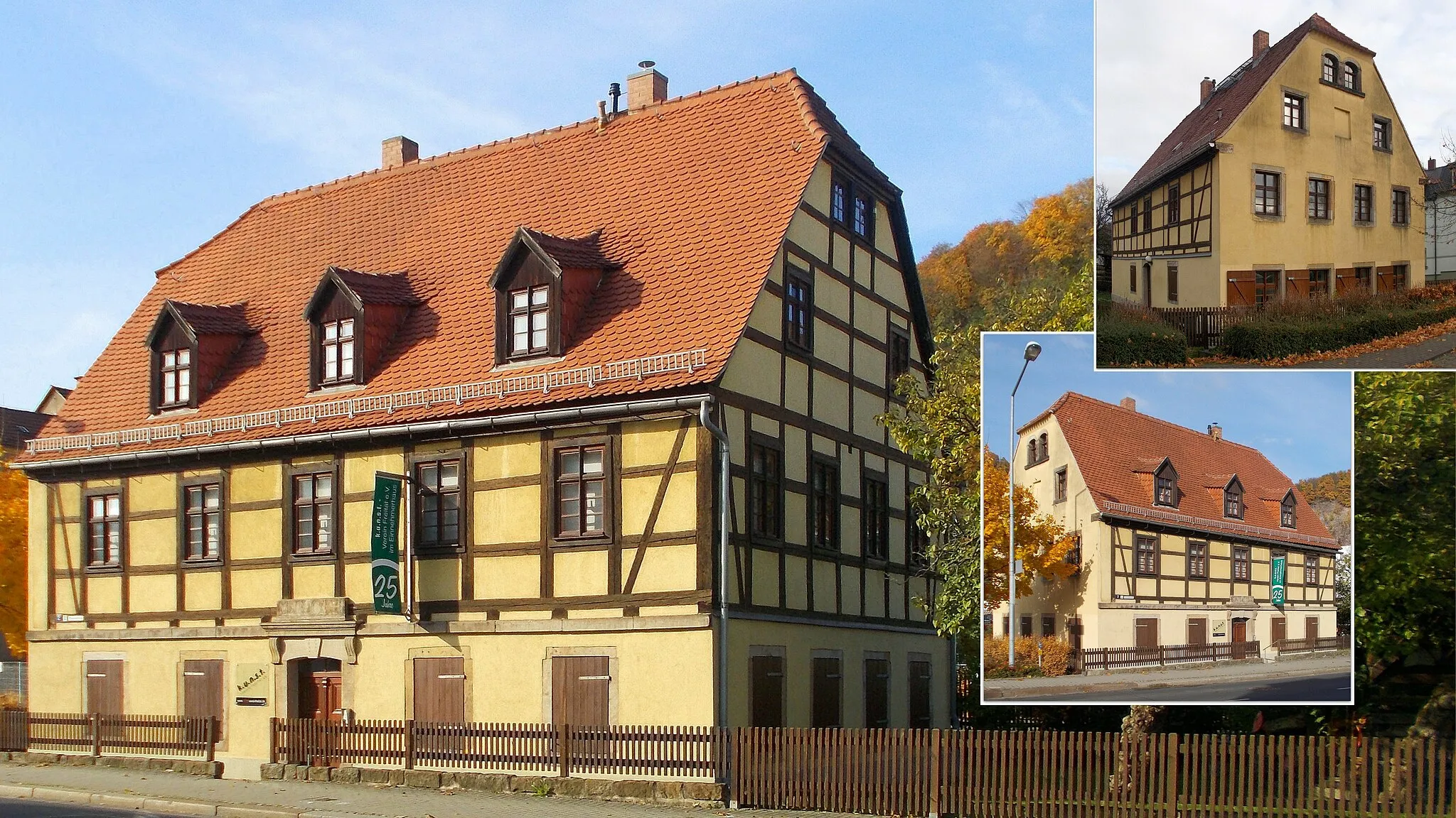 Photo showing: Historisches Einnehmerhaus in Freital an der Stadtgrenze zu Dresden. Mit den Einnahmen wurde der Straßenausbau finanziert.