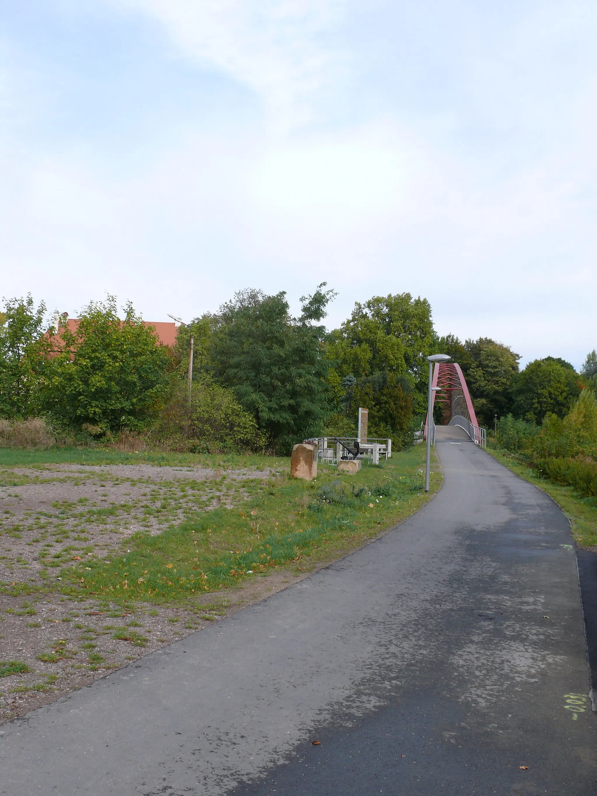 Photo showing: Schloßbrücke in Riesa-Gröba, von Süden fotografiert