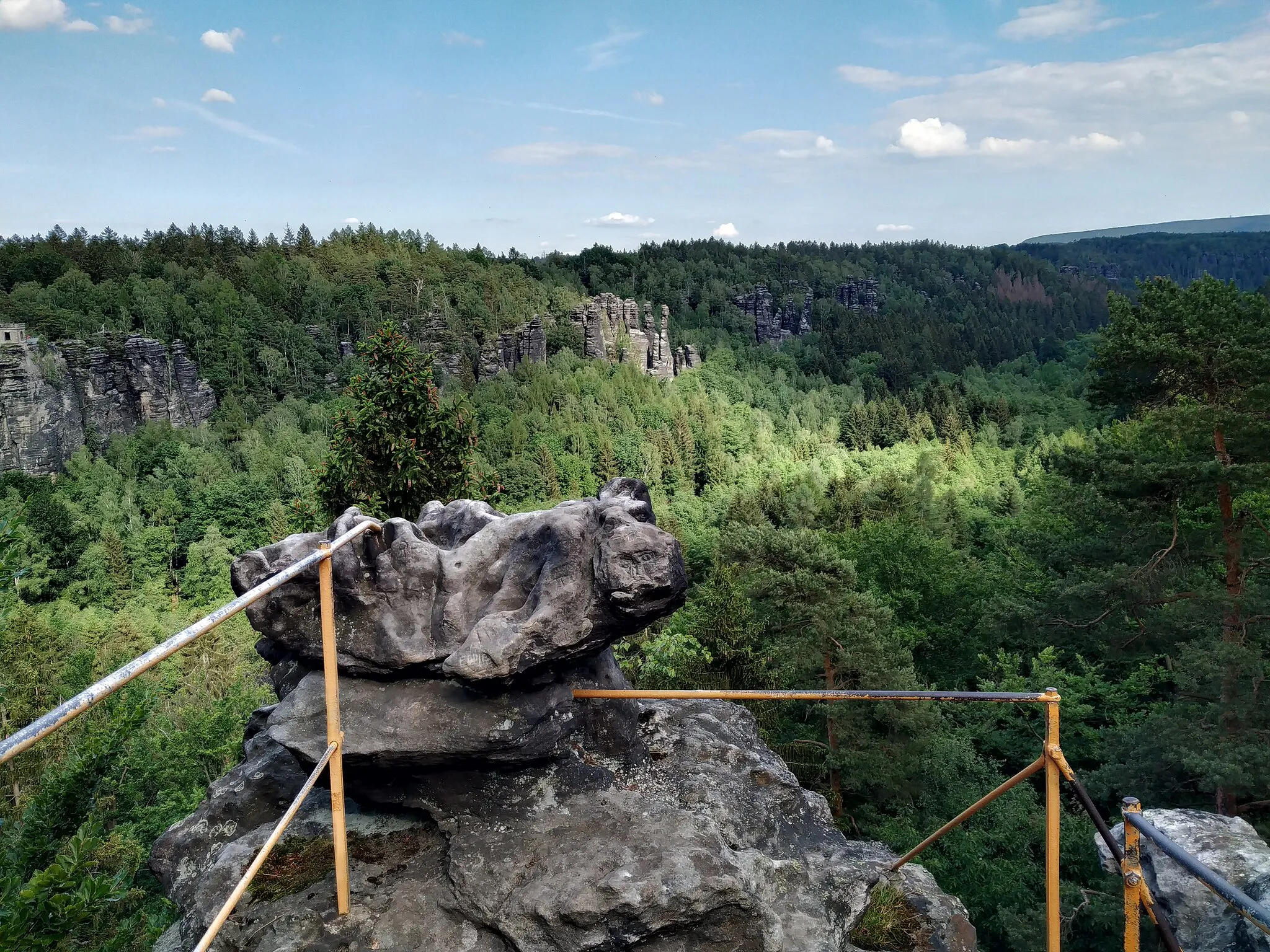 Photo showing: Aussicht vom Sachsenstein im Bielatal