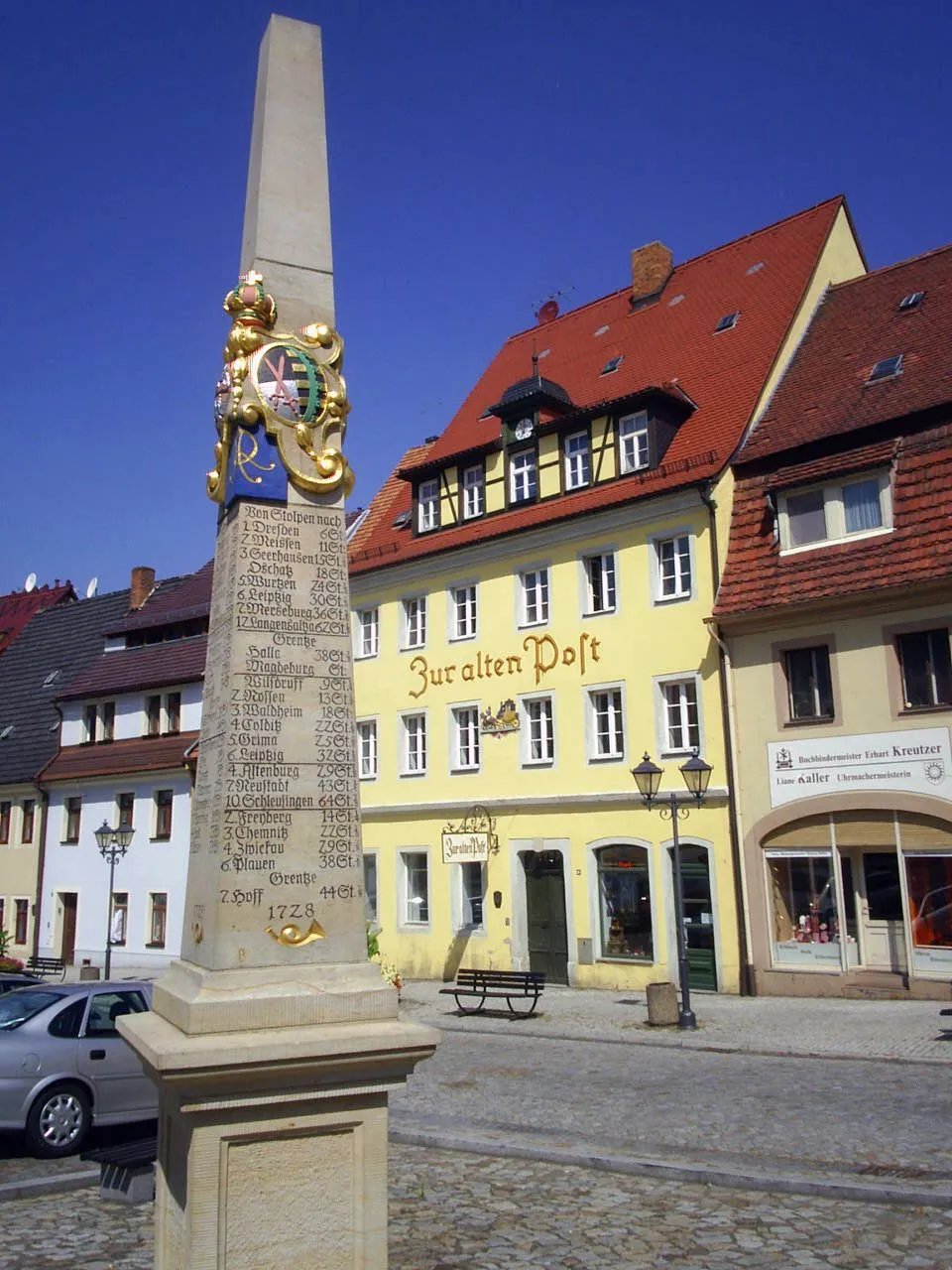 Photo showing: Saxon Milestone in Stolpen, Saxony, Germany