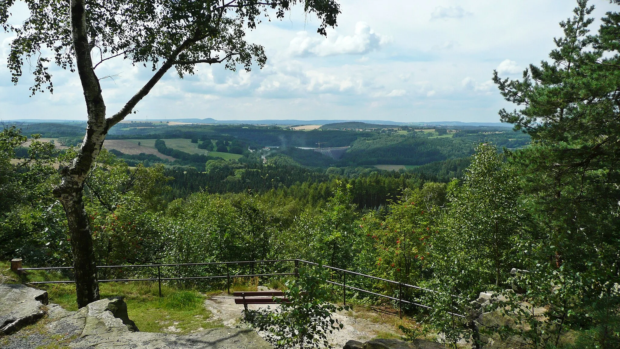 Photo showing: view from the Augustusberg (507 metres) in the Ore Mountains.