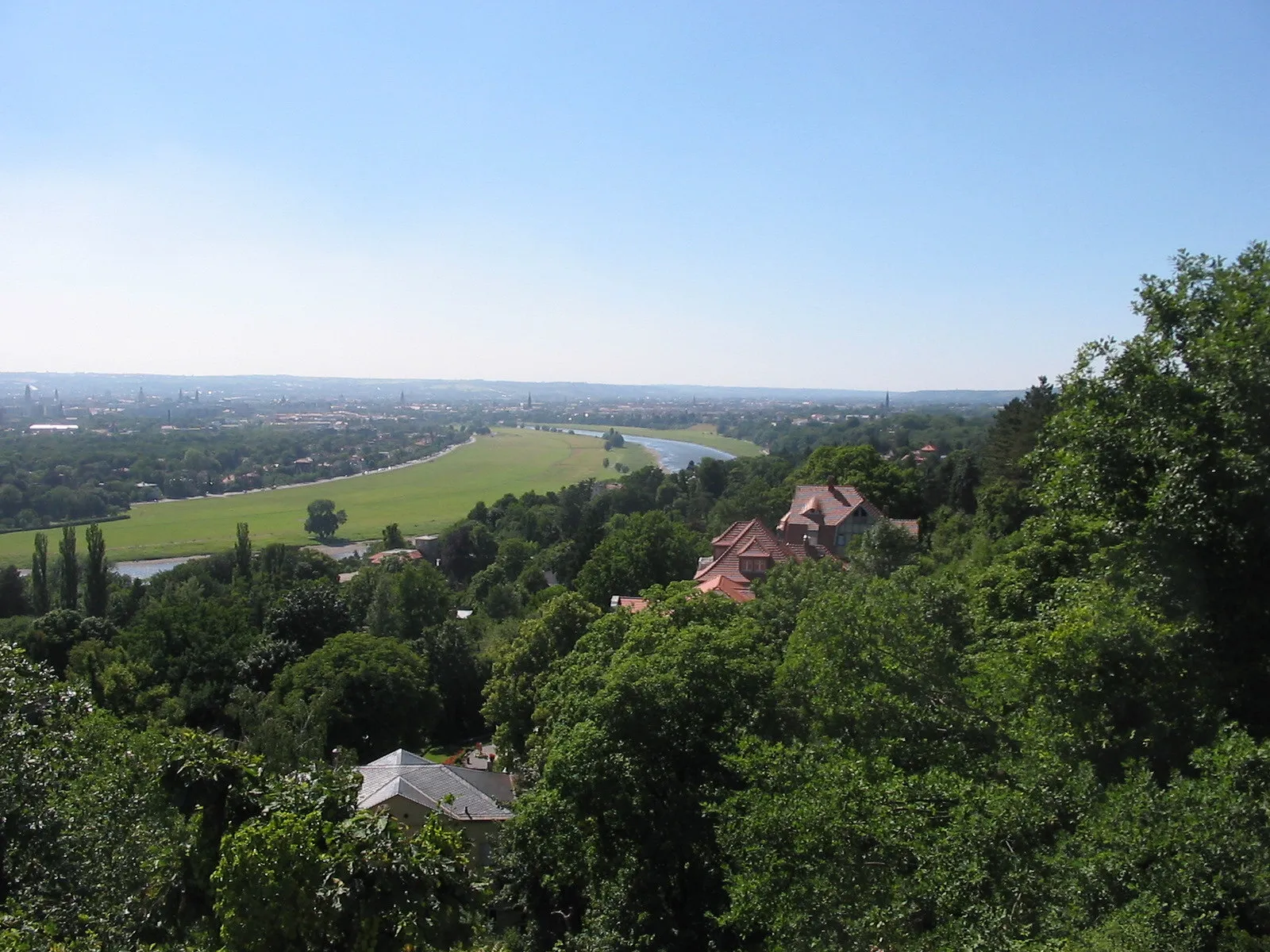 Photo showing: View from the Loschwitzer Elbhang over Dresden