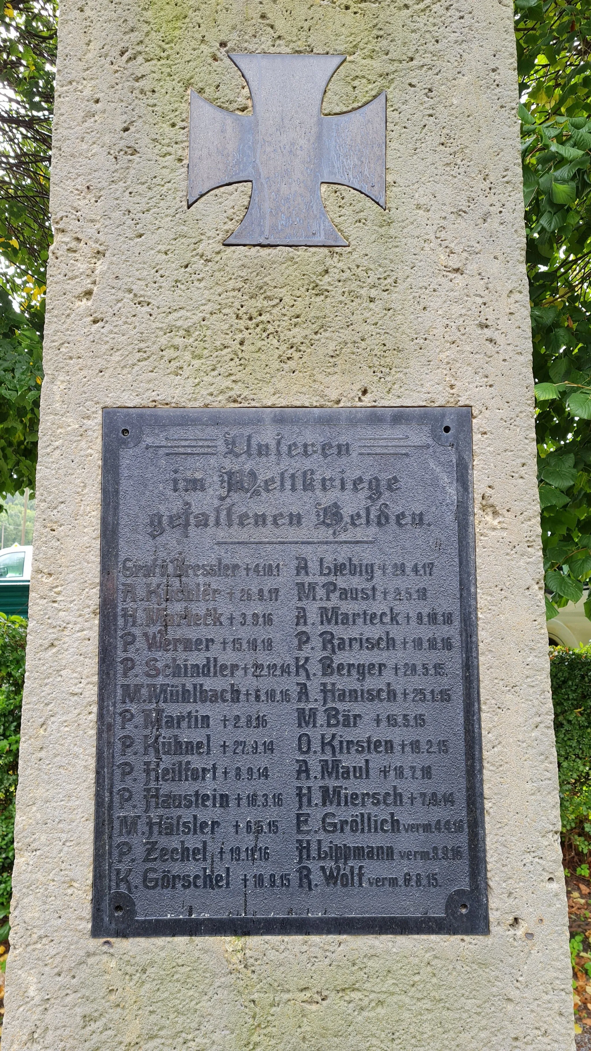 Photo showing: Kriegerdenkmal Gersdorf, Bahretal