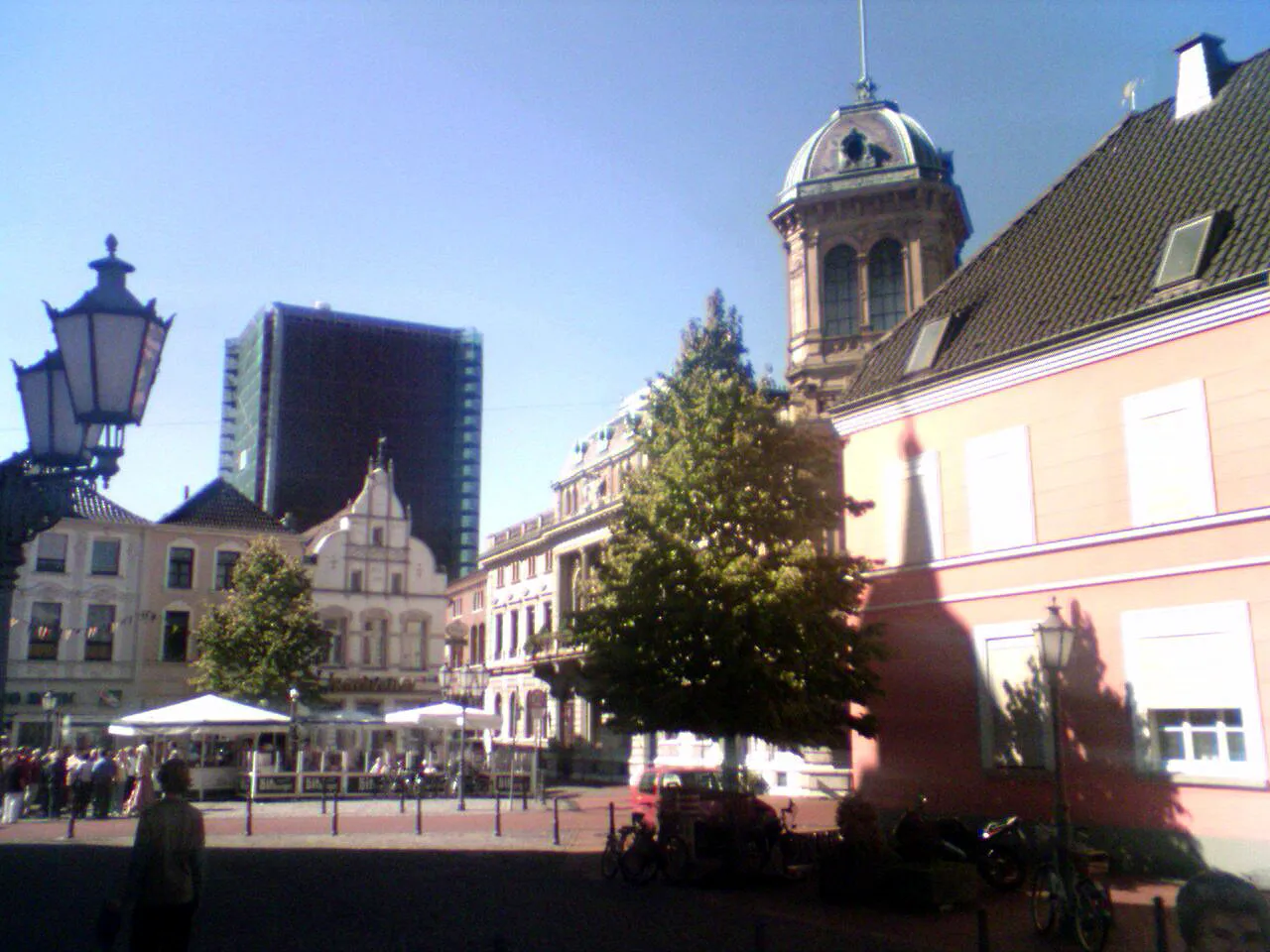 Photo showing: Rheinberg, Markt mit Underbergturm (l.)