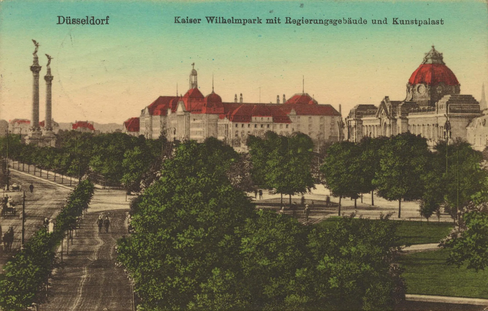 Photo showing: Kaiser-Wilhelm-Park mit Regierungsgebäude und Kunstpalast