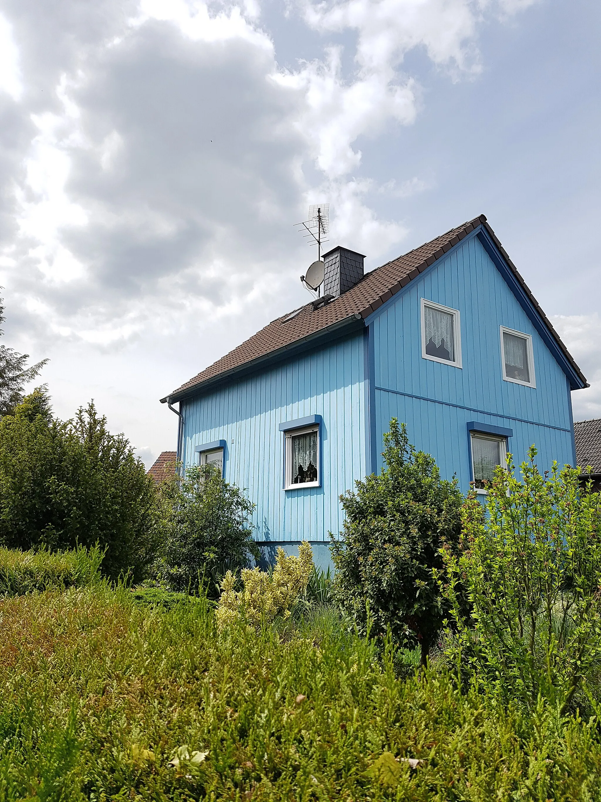 Photo showing: Holzhaus aus Norwegen -  der Stadt Essen nach dem 2. Weltkrieg gespendet.