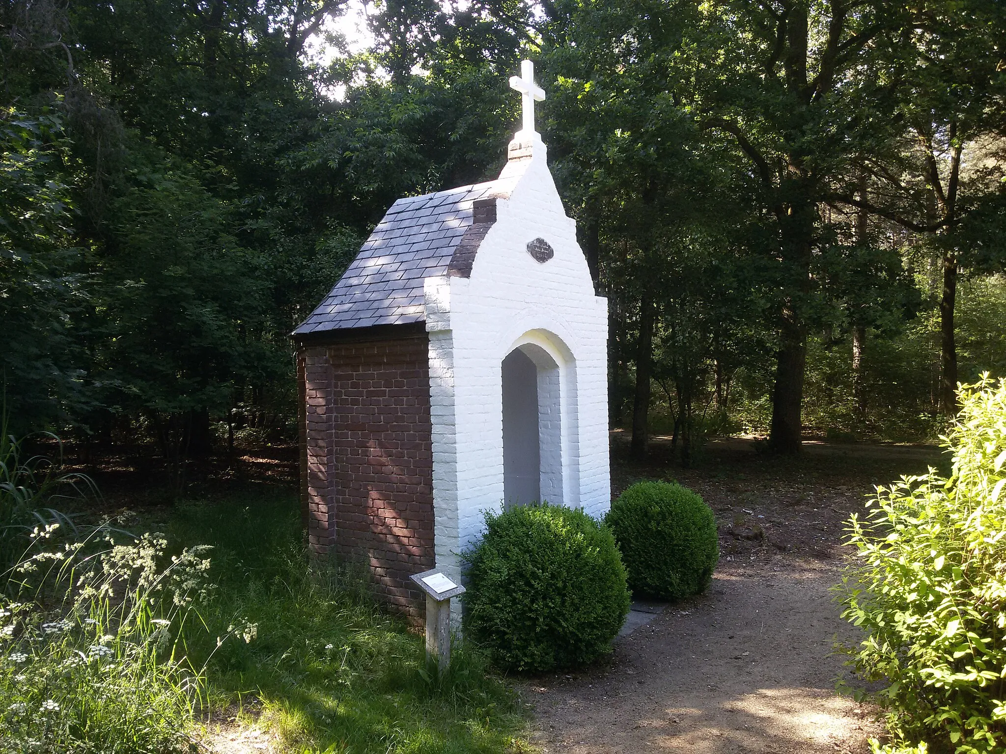 Photo showing: Sint Antoniuskapel (Roodbeenkapel) aan de Meerweg in Kronenberg. De kapel is gelegen in de bossen.