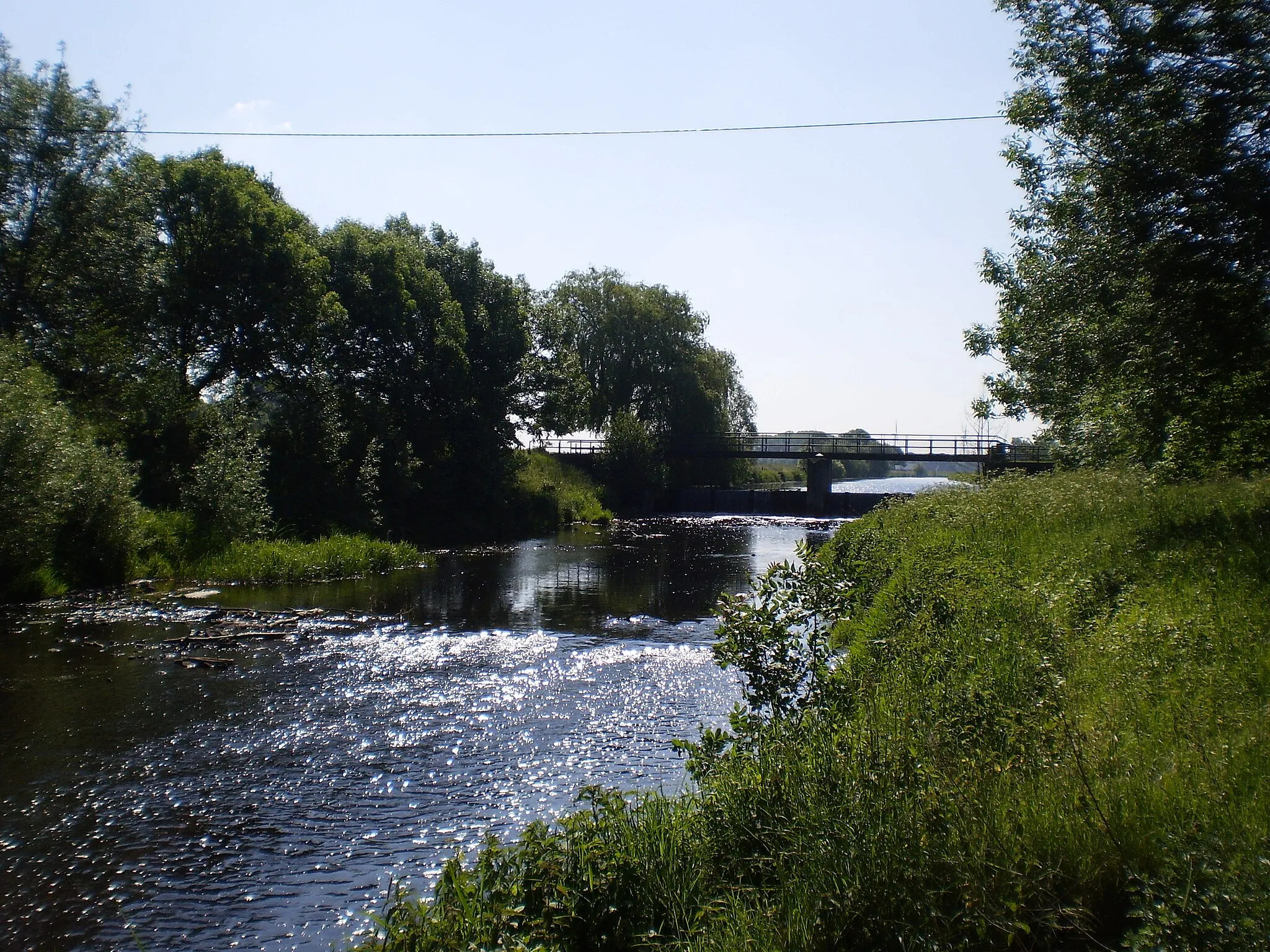 Photo showing: Weir in the Aa-strang river in Bocholt, Germany