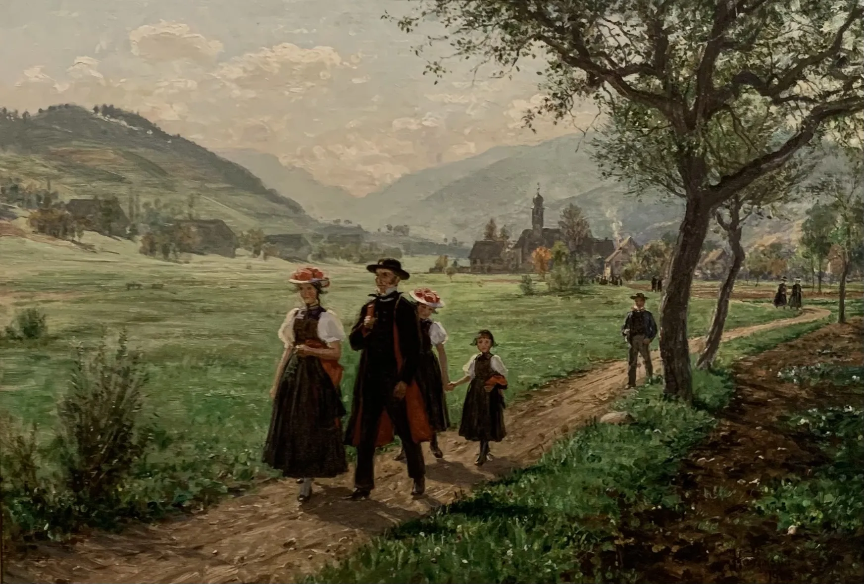 Photo showing: Wilhelm Hasemann – Sunday in Gutach Valley.