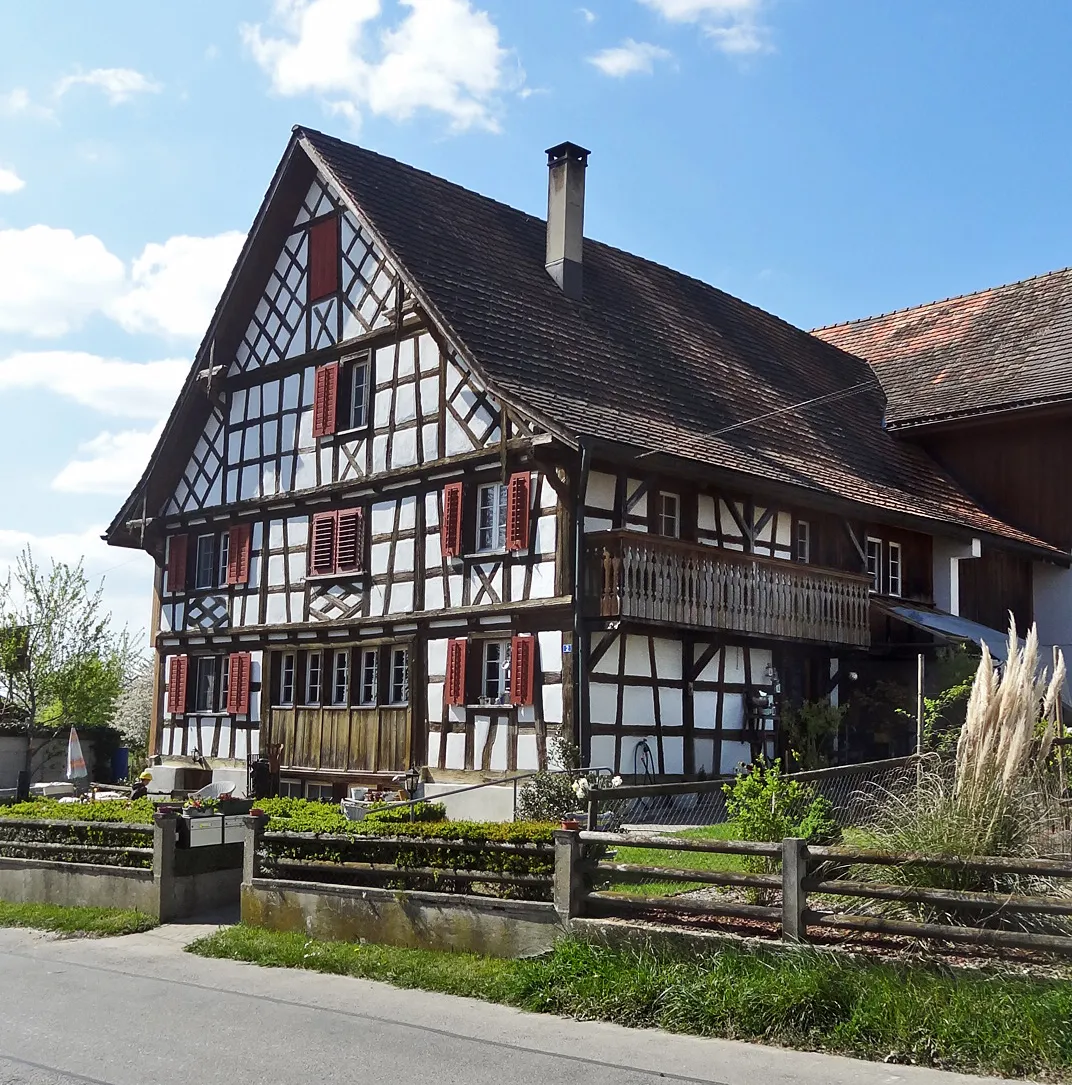 Photo showing: Timber framed house in Graltshausen, Switzerland