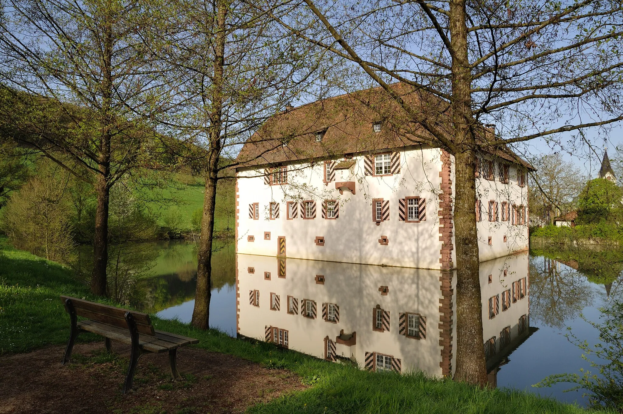 Photo showing: Inzlingen: moated castle