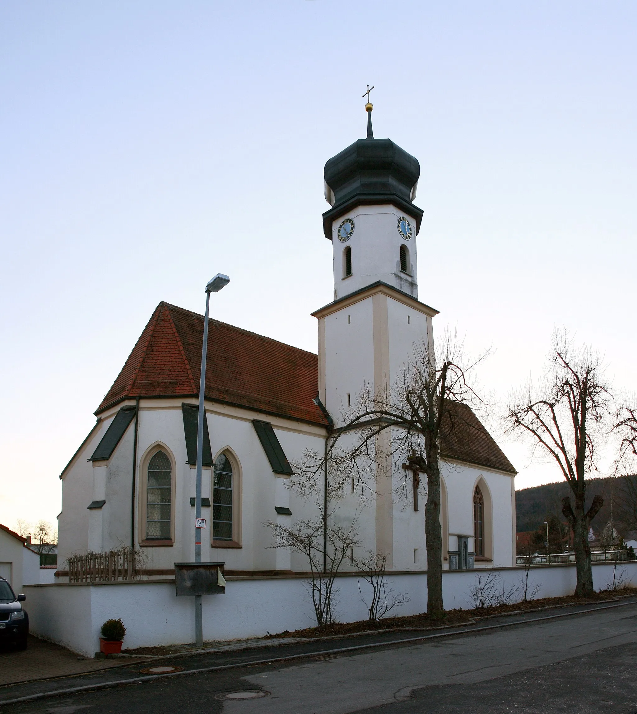Photo showing: A Stitched View of the Church of Weilheim, a Part of the Town Rietheim-Weilheim