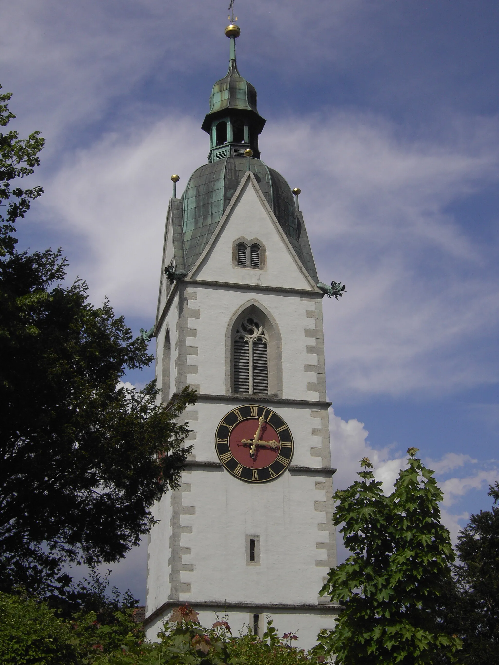 Photo showing: Tower of the rom.-cath. church of Laufenburg AG, Switzerland