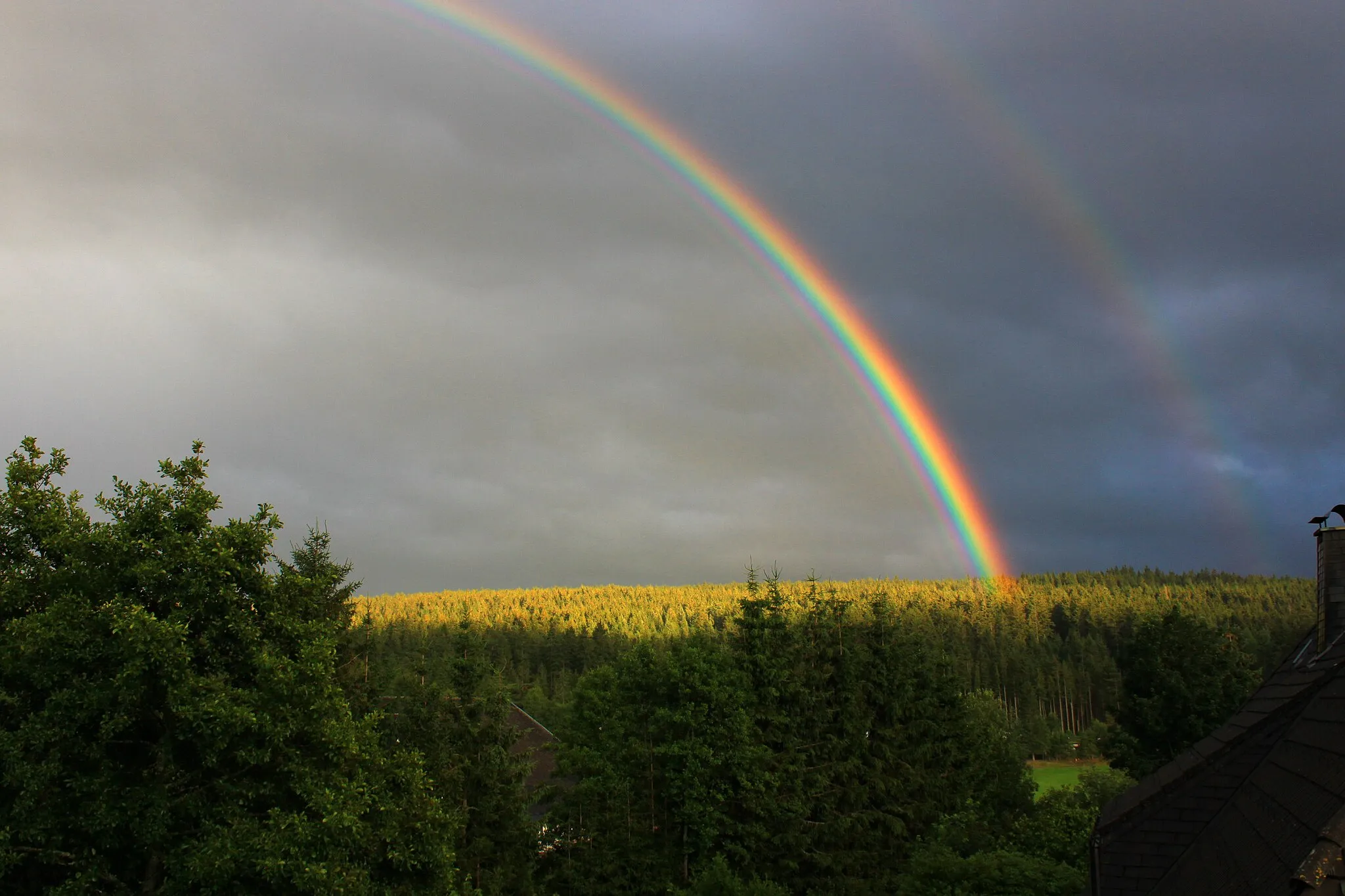 Photo showing: Regenbogen über Schluchsee im Schwarzwald