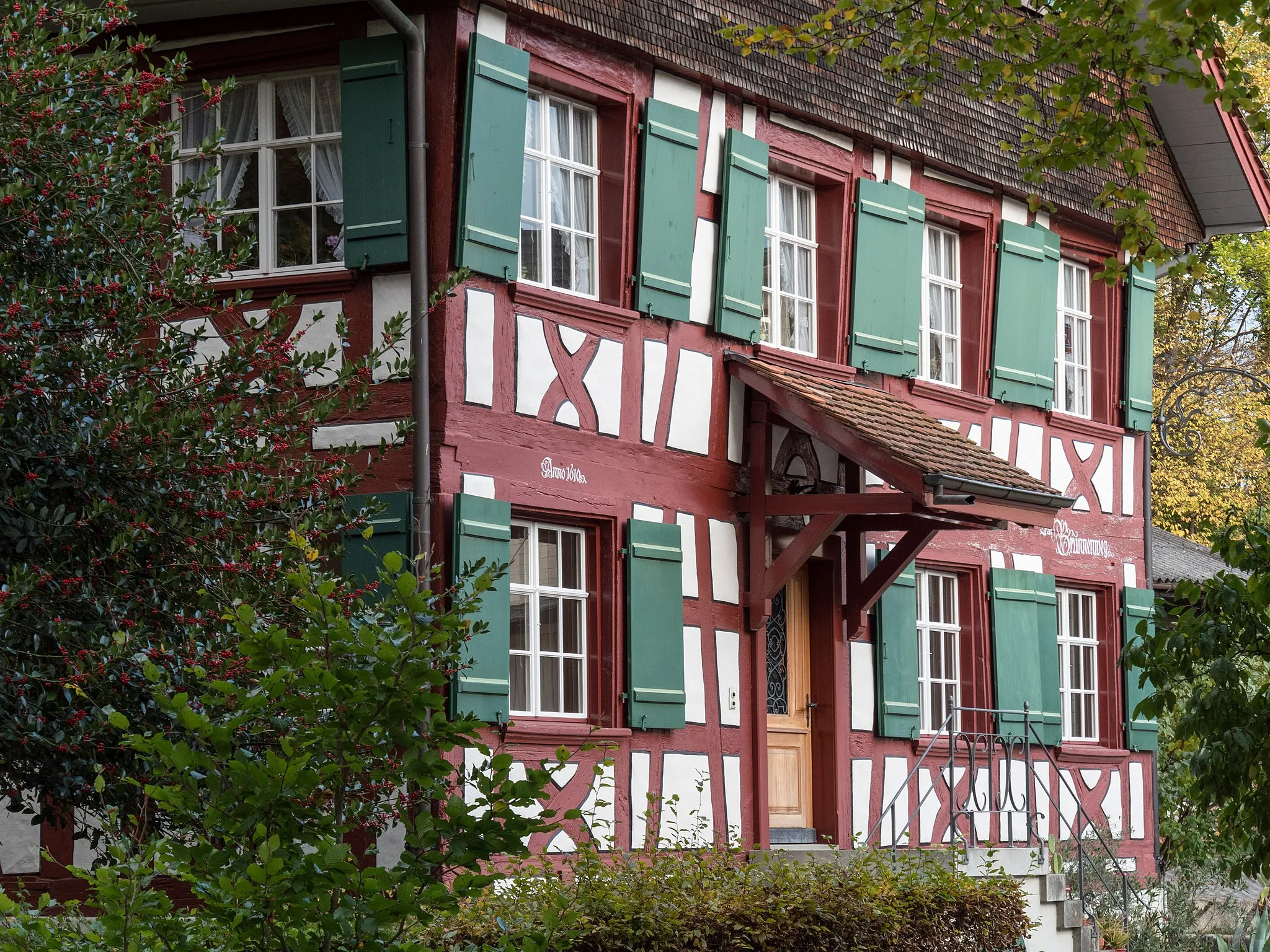 Photo showing: Built 1610: Old school building in Tägerwilen, canton of Thurgau