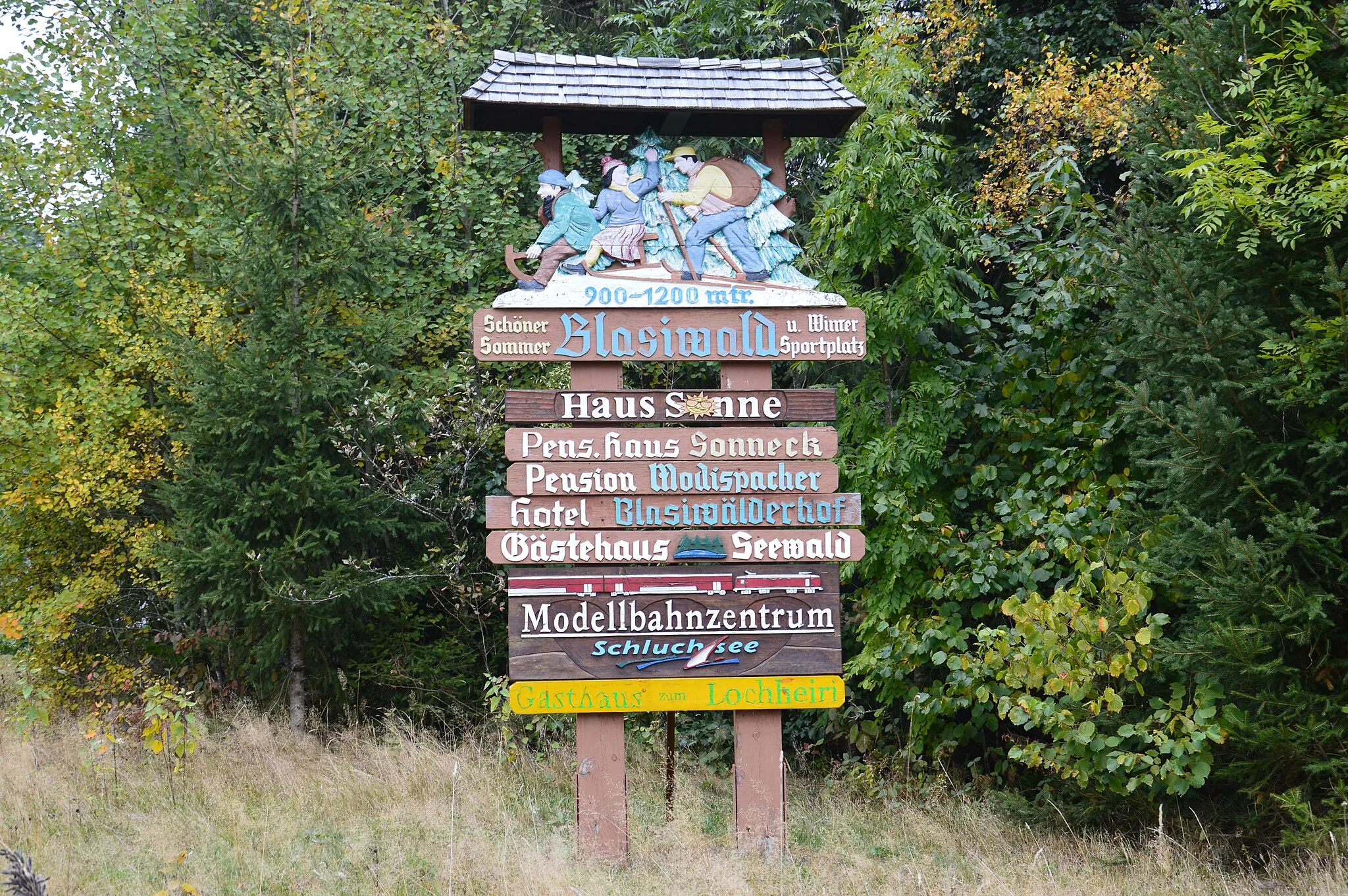 Photo showing: S (touristische) Ortsschild vo Bläsywald