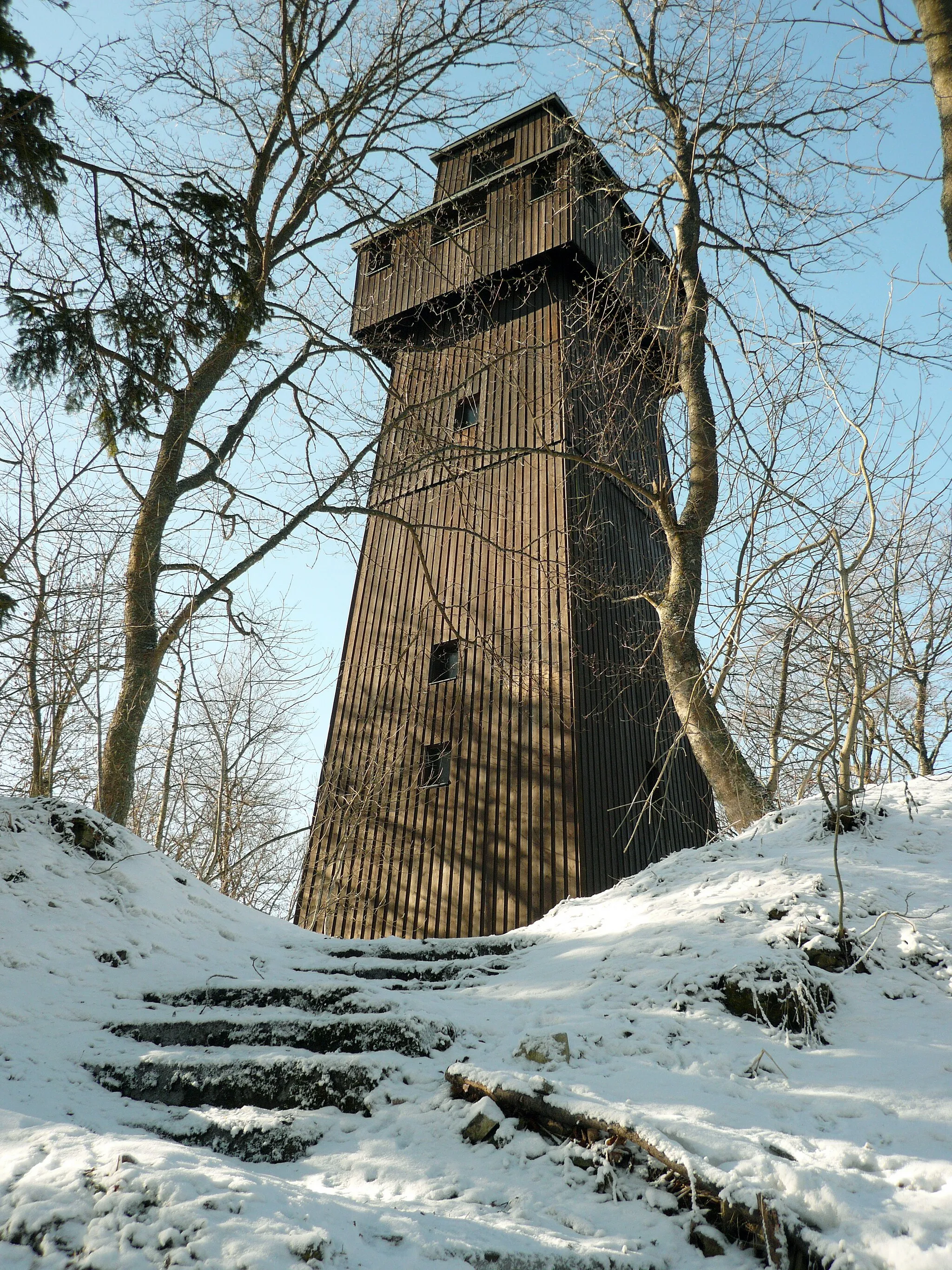 Photo showing: Wooden tower on mountain Lupfen, Baden-Wuerttemberg