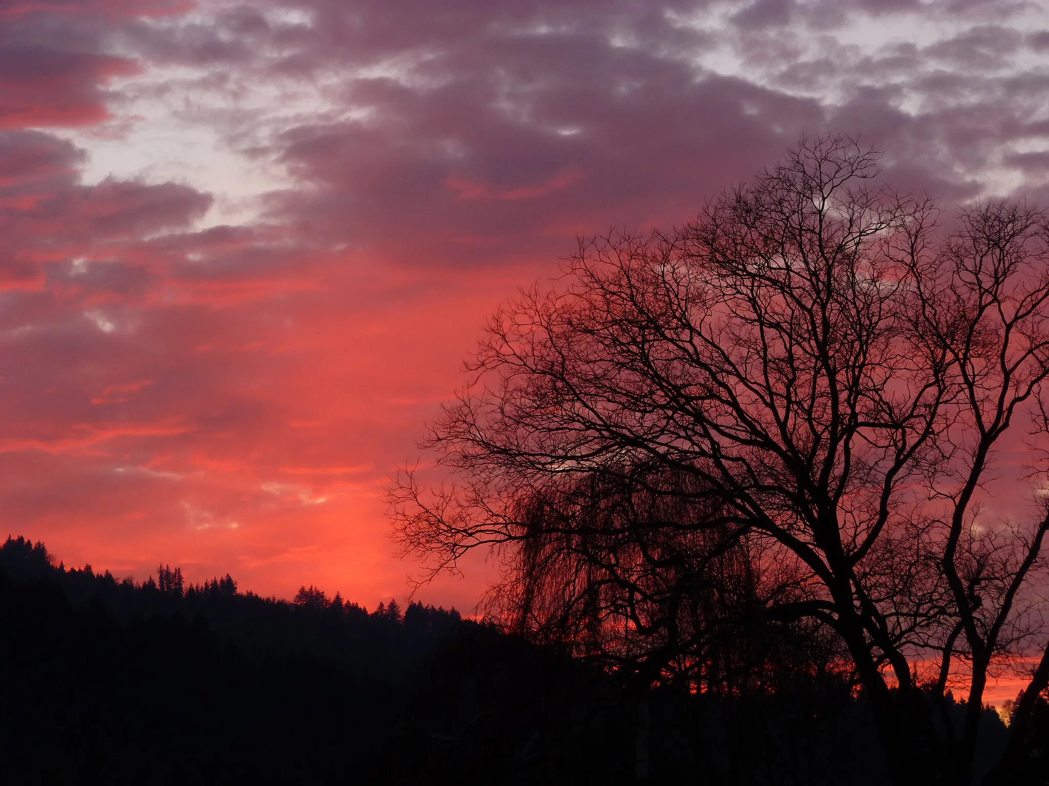 Photo showing: Afterglow in Freiburg (Germany) on 24.02.2012 at 18:02