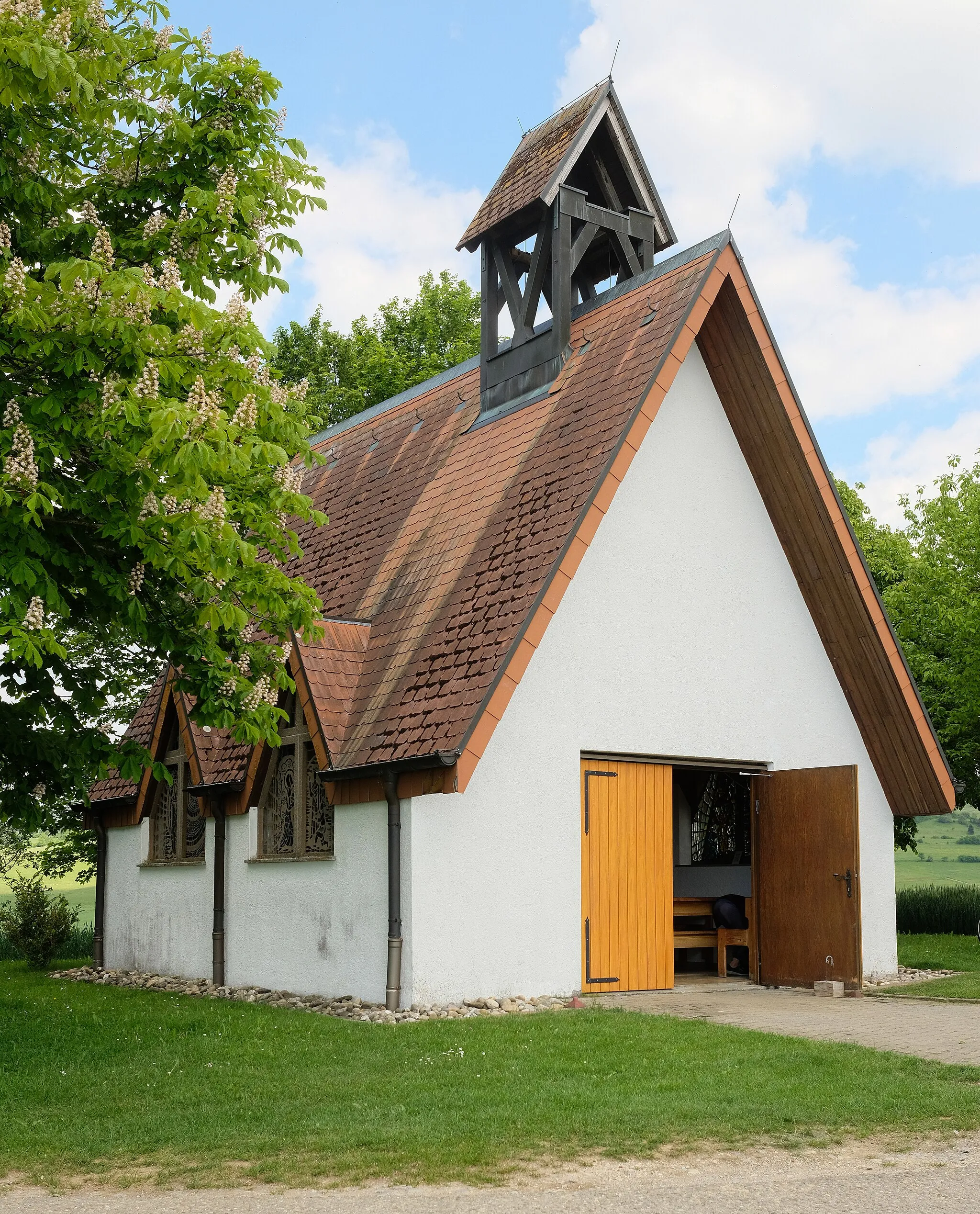 Photo showing: Chapel Herz-Jesu-und-Herz-Maria-Kapelle (Felixkapelle) in Gunningen, district Tuttlingen, Baden-Württemberg, Germany