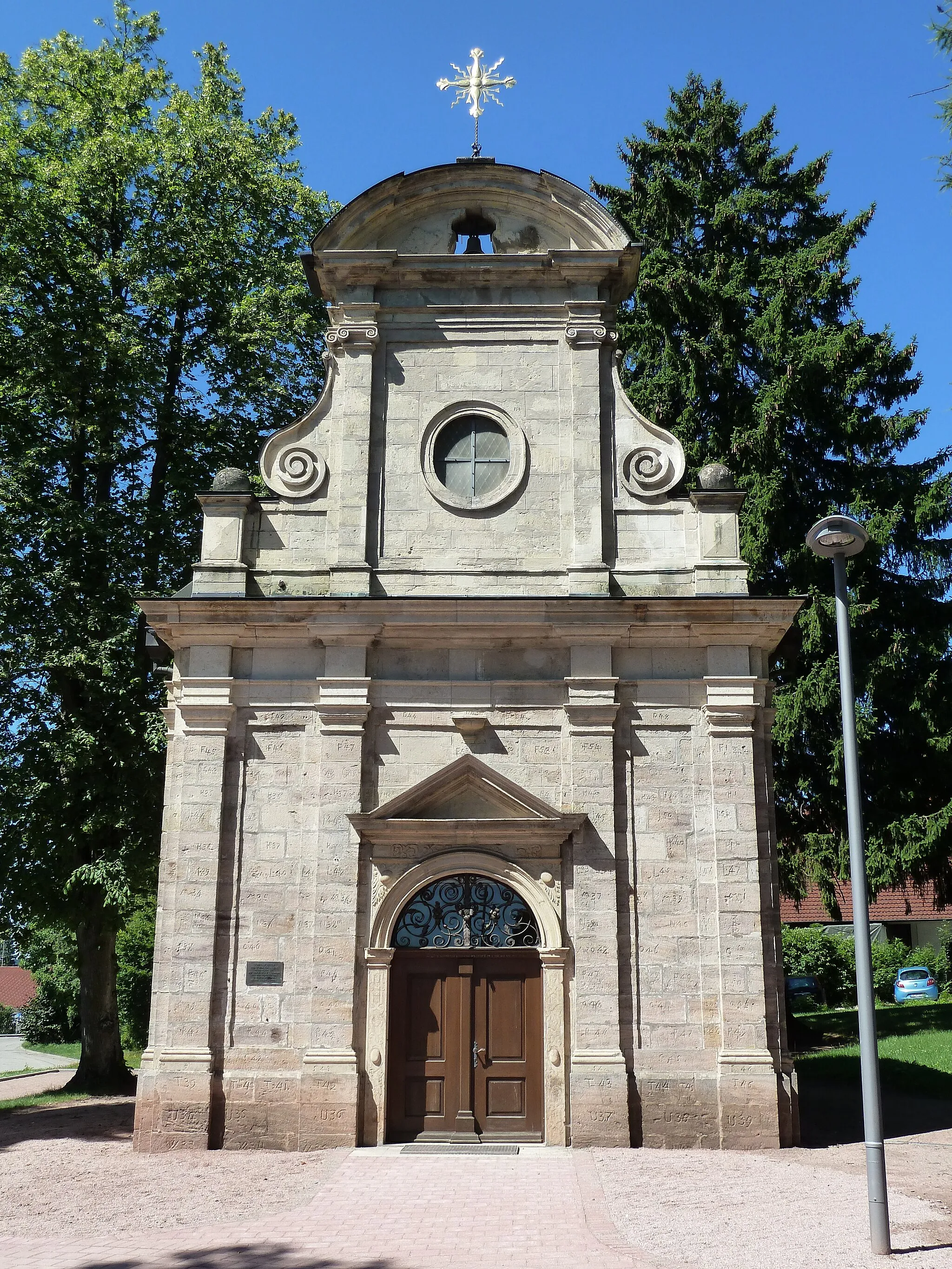 Photo showing: Die Schlosskapelle im Stadtgarten, Ort der frühen Versammlungen der Protestanten in Bonndorf.