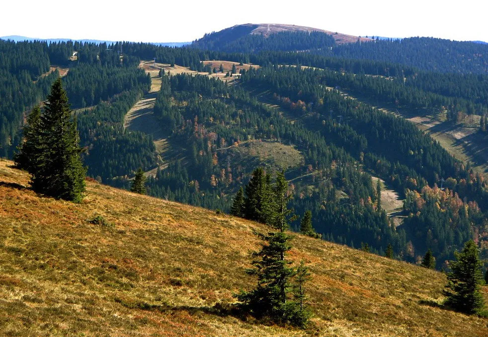 Photo showing: Herzogenhorn (1415 m; southern Black Forest, Germany) seen from Feldberg (1493 m)