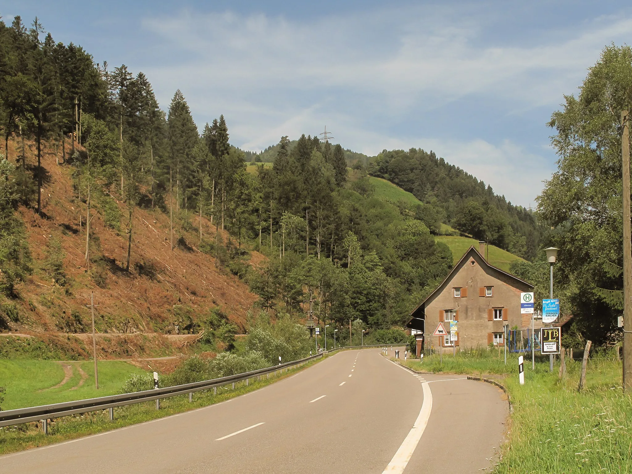 Photo showing: Silbersau, road panorama