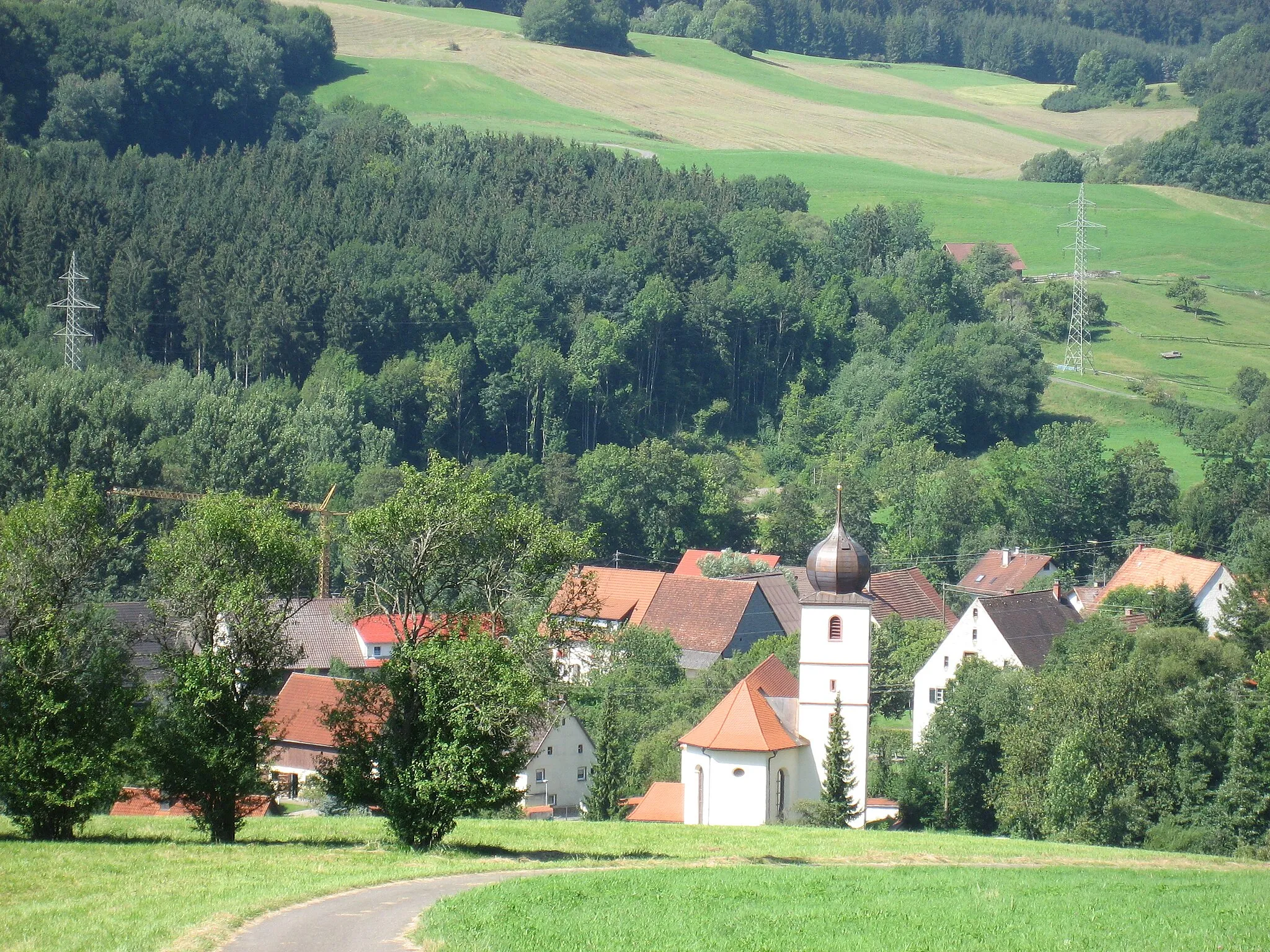 Photo showing: View over the village of Achdorf in Blumberg, Baden-Wurttenburg, Germany
